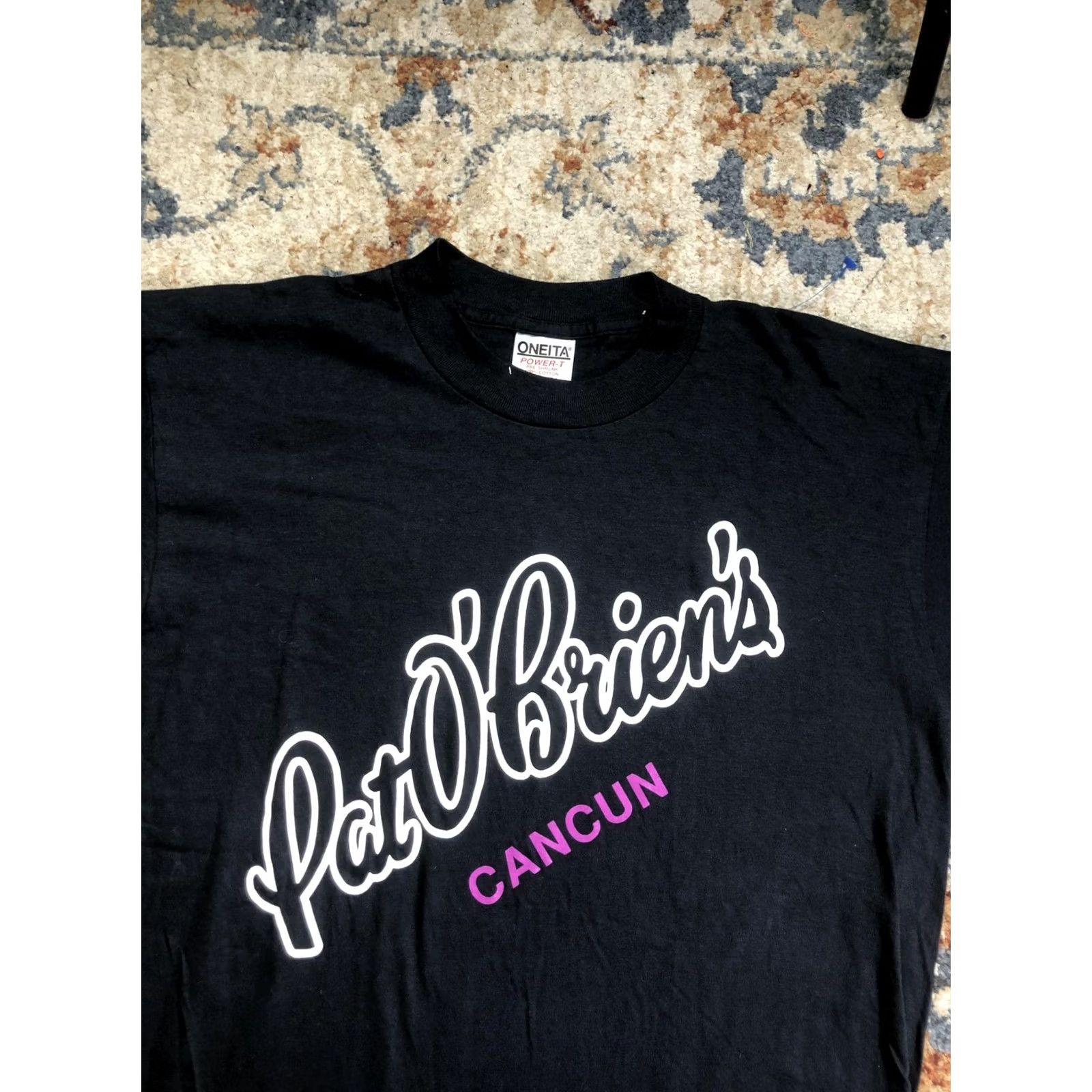 Vintage VINTAGE Oneita Shirt Mens XL Black Pat O'Brien's Cancun Bar Graphic Tee USA Size US XL / EU 56 / 4 - 6 Thumbnail