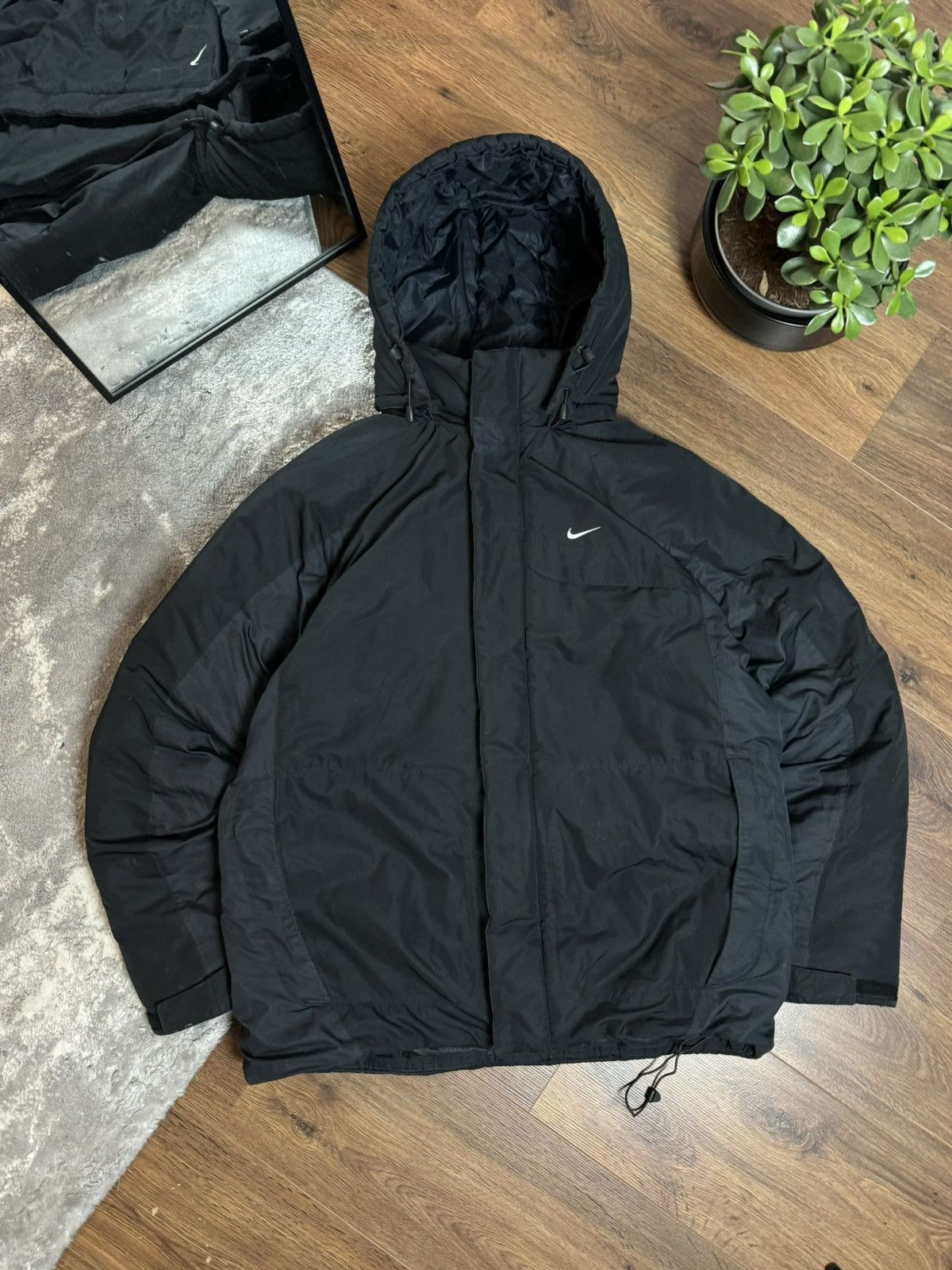 Nike × Streetwear × Vintage 00s Nike Vintage Down Hooded Jacket 