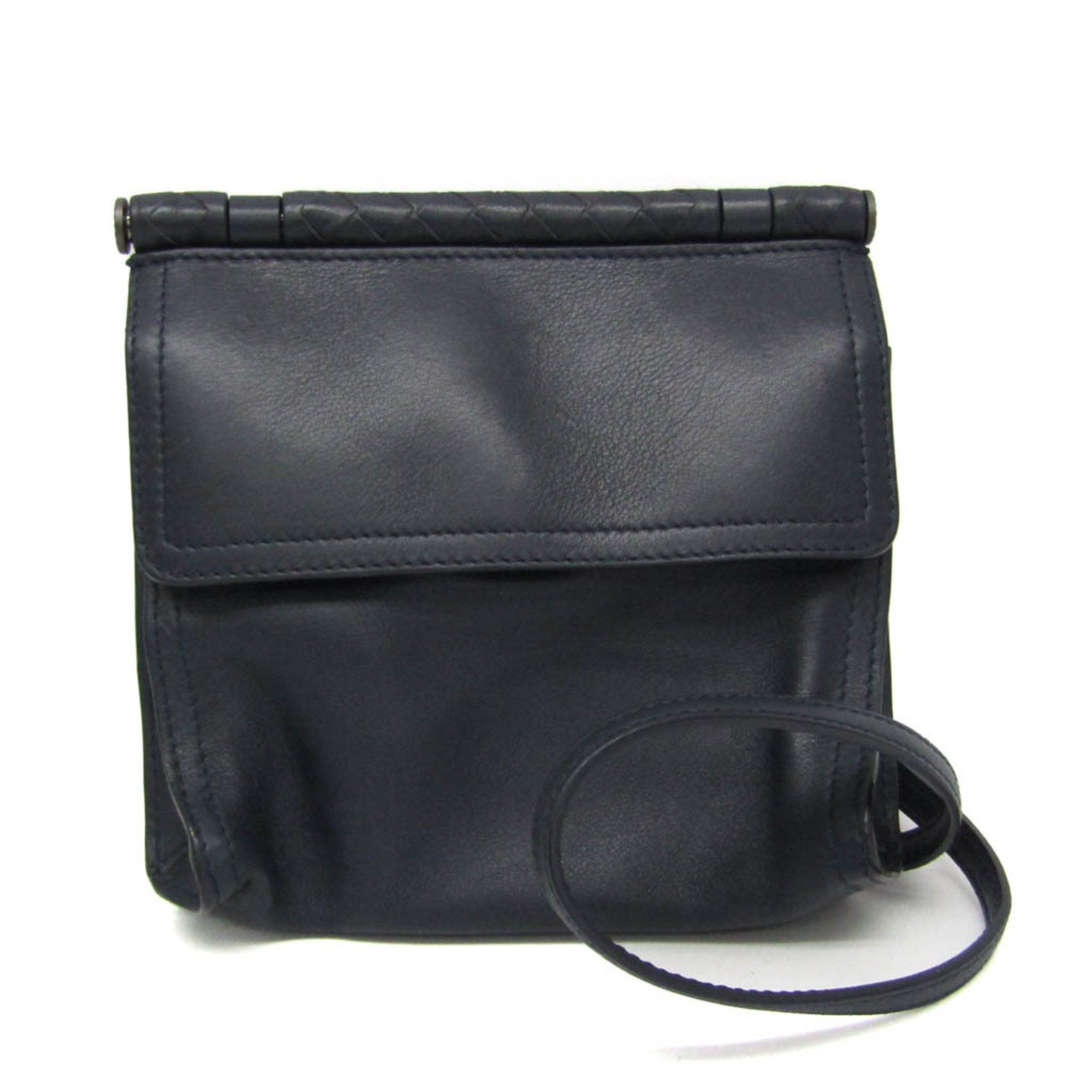Bottega Veneta Bottega Veneta Intrecciato Mini Double Face Men,Women Leather Clutch Bag,Shoulder Bag Navy Size ONE SIZE - 1 Thumbnail