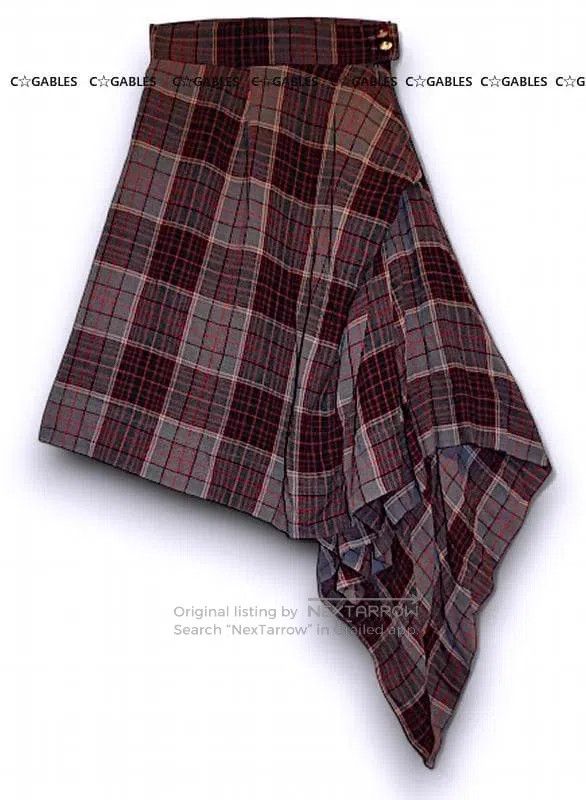 Vivienne Westwood Classic Plaid Asymmetrical Hem Skirt