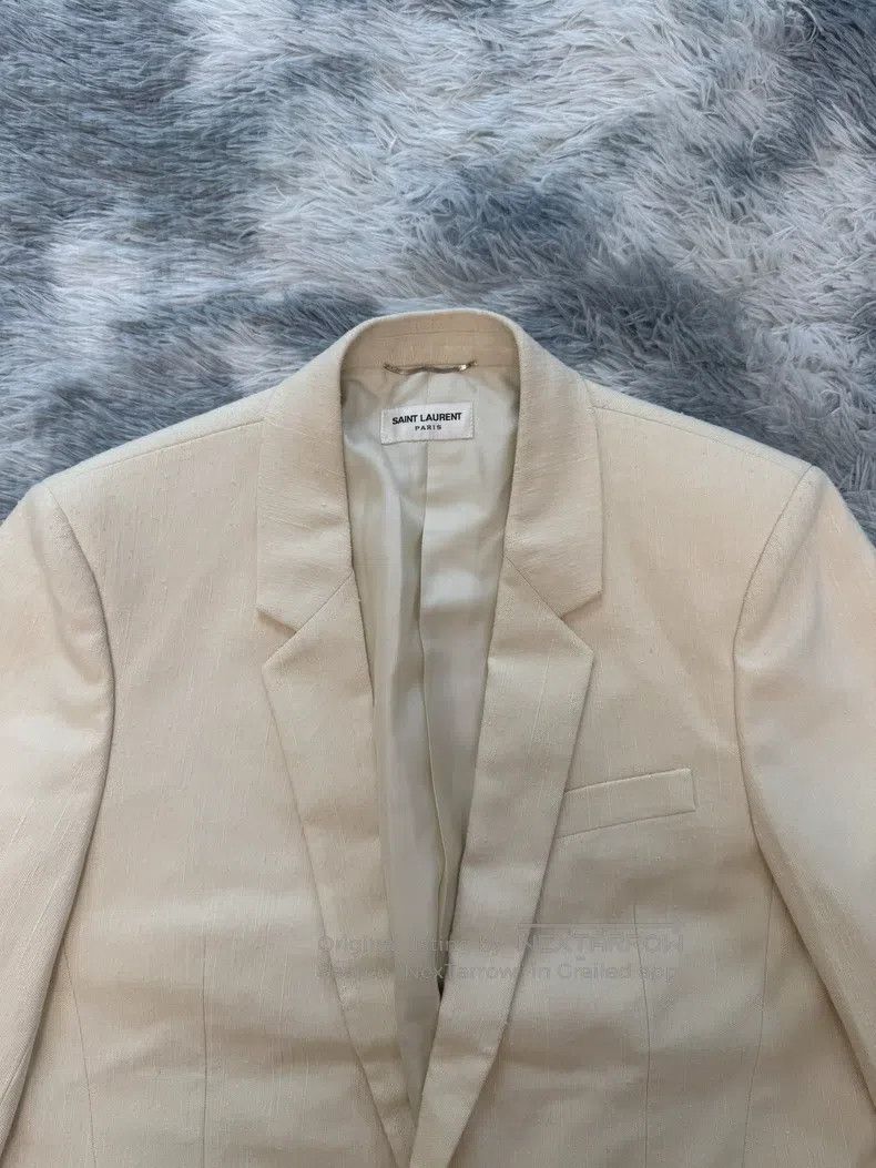 Saint Laurent Paris Saint Laurent Paris Distressed Beige Tweed Suit Size US L / EU 52-54 / 3 - 4 Thumbnail