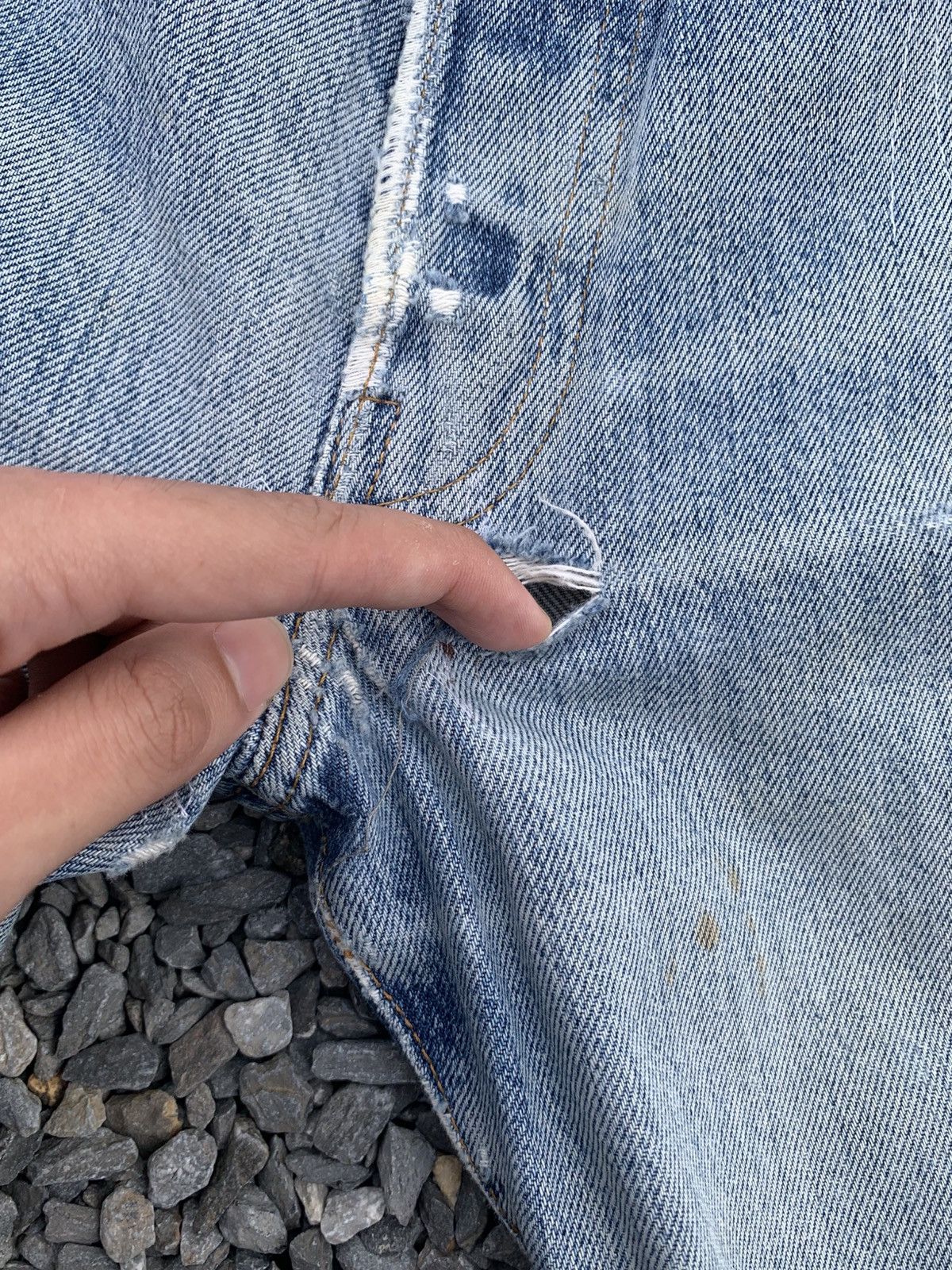 Kapital VINTAGE LEVIS 501XX BIG E SELVEDGE DAMAGE DISTRESSED DENIM Size US 30 / EU 46 - 25 Thumbnail