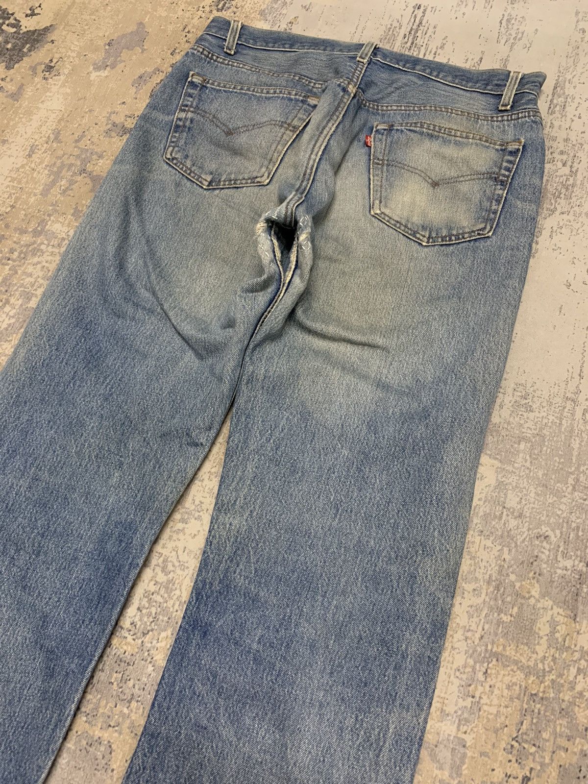 Jean Vintage 80s Sashiko Reworked Levis 501 Distressed Jeans Size US 34 / EU 50 - 14 Thumbnail