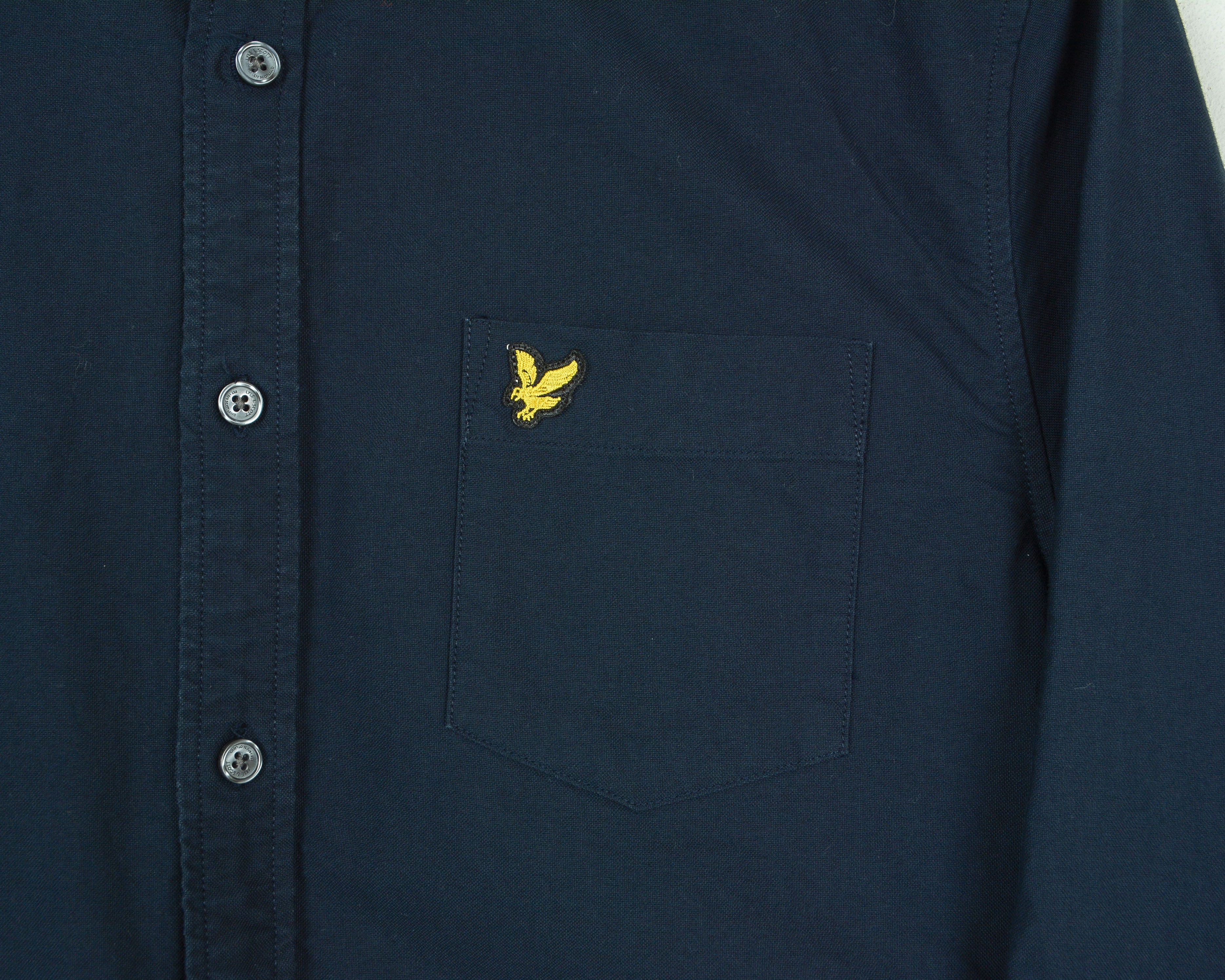 Lyle & Scott Button Up Shirt M Long Sleeved Formal Cotton Navy Blue Top Size US M / EU 48-50 / 2 - 3 Thumbnail