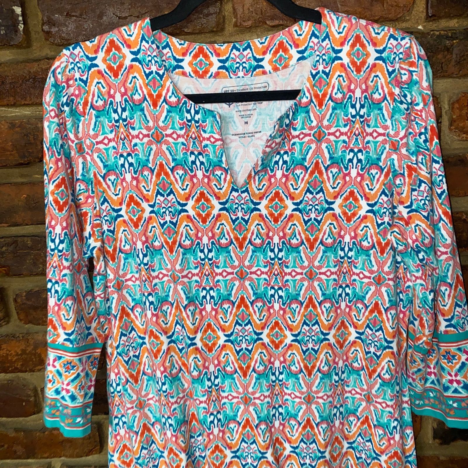 Other Coolibar Oceanside Tunic 3/4 Sleeve Mini Dress Medium Size M / US 6-8 / IT 42-44 - 3 Thumbnail