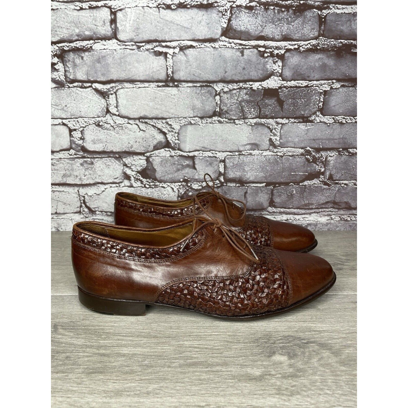 Johnston & Murphy Johnston Murphy Domani Brown Leather Cap Toe Basketweave Lac Size US 10.5 / EU 43-44 - 20 Thumbnail