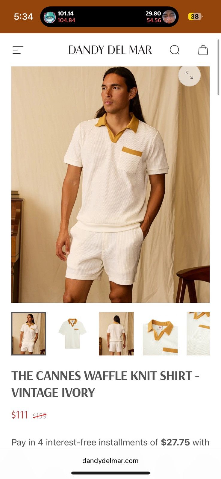 Other Dandy del mar cannes waffle knit shirt Size US M / EU 48-50 / 2 - 1 Thumbnail
