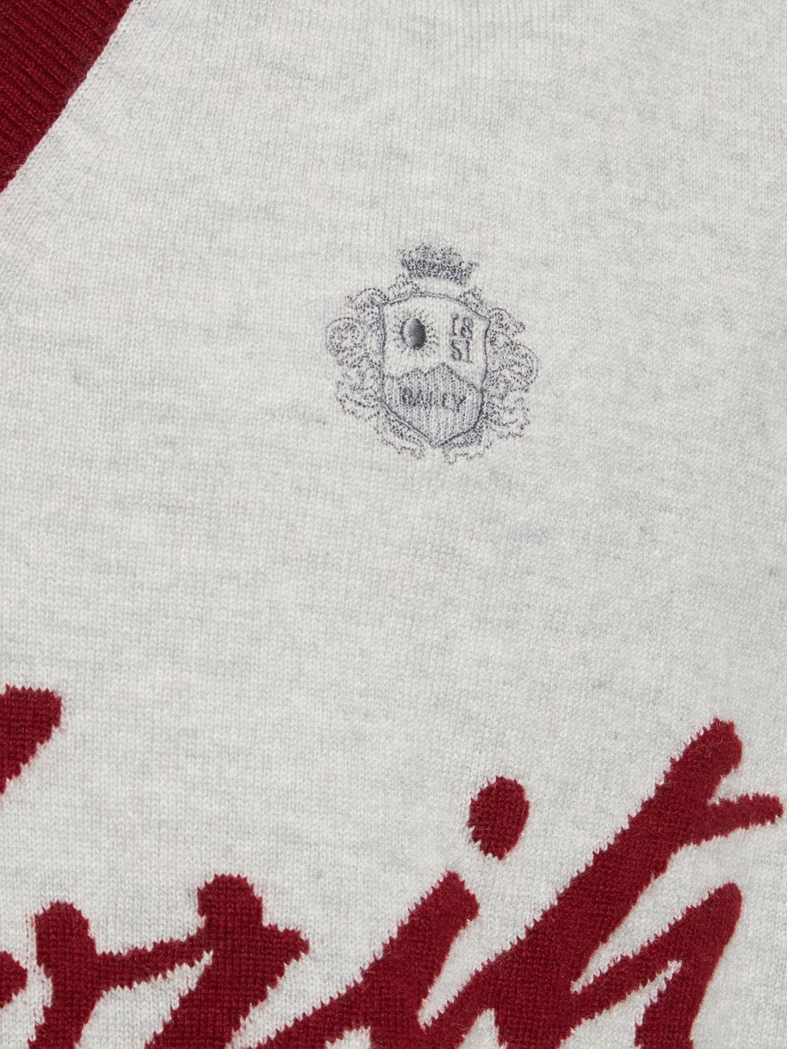 Bally o1y1224 Logo Cashmere Knit Vest in Light Grey/Burgundy Size US S / EU 44-46 / 1 - 4 Thumbnail