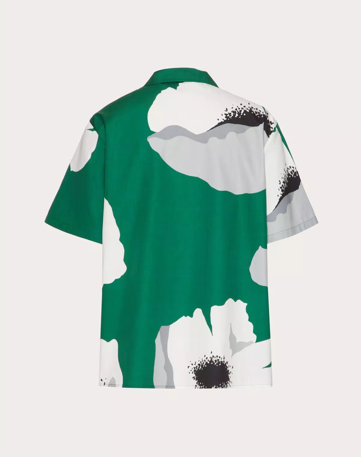 Valentino oc11z0725 Cotton Poplin Bowling Shirt in Green/White Size US M / EU 48-50 / 2 - 2 Thumbnail
