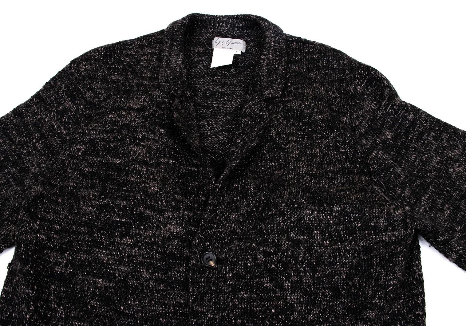 Yohji Yamamoto Yohji Yamamoto Wool Knit Jacket Charcoal Black M Size US M / EU 48-50 / 2 - 2 Thumbnail
