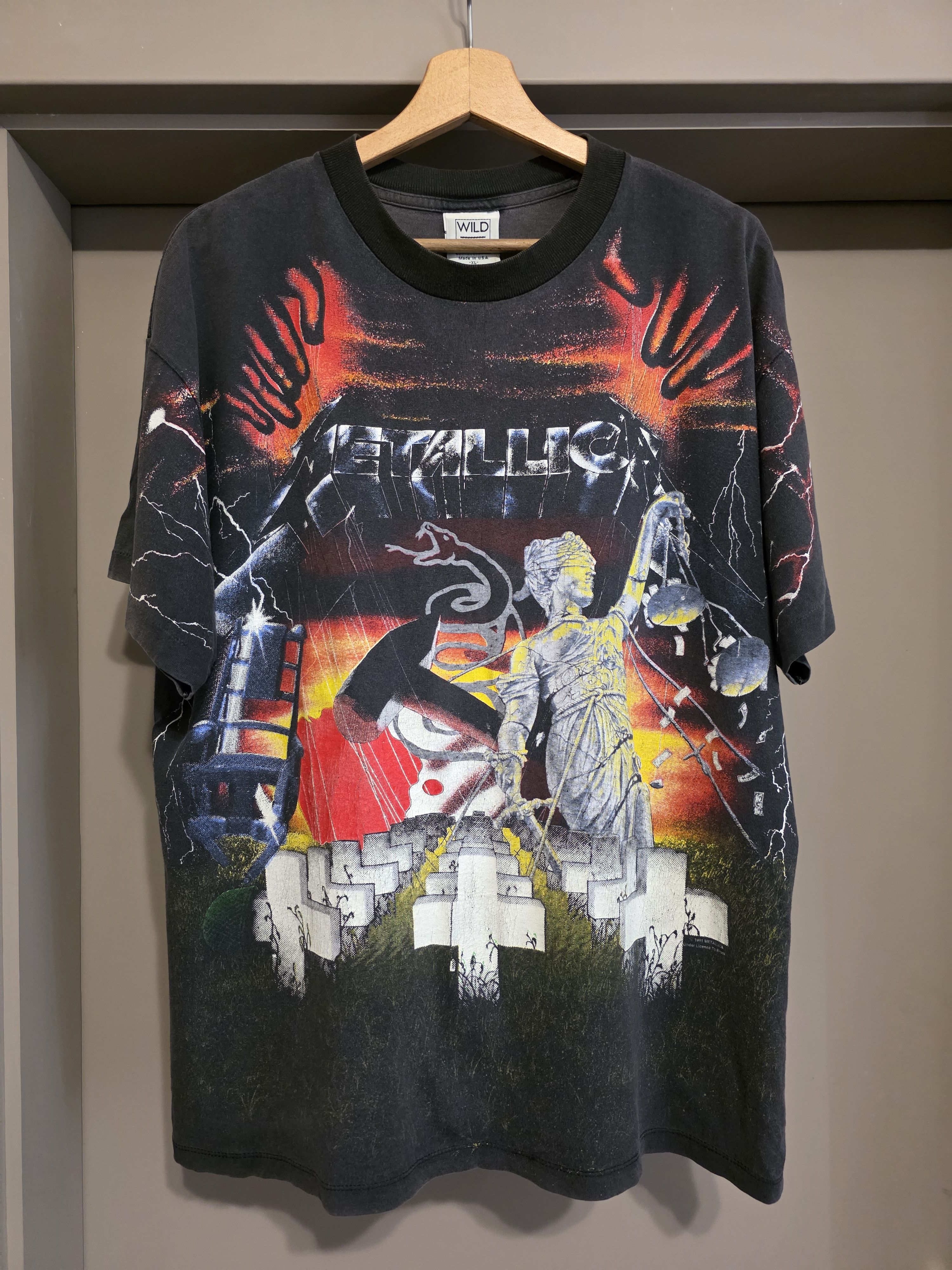 Metallica Rare Vintage 1991 Metallica All Over Print T-shirt Size XL Size US XL / EU 56 / 4 - 1 Thumbnail