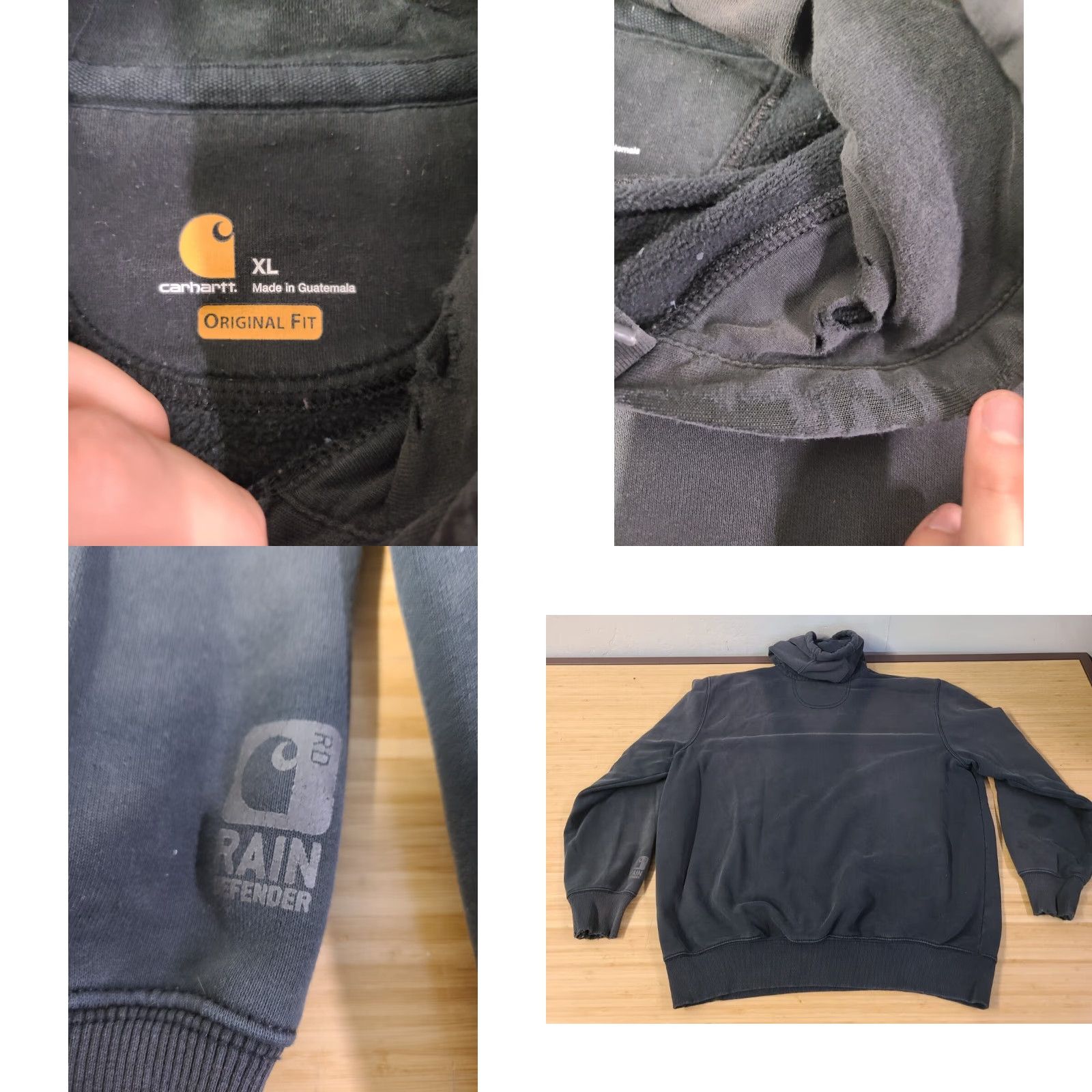 Carhartt VINTAGE Carhartt Rain Defender Rutland Jacket Hoodie Sweatshirt XL Black Regular Mens Size US XL / EU 56 / 4 - 8 Thumbnail
