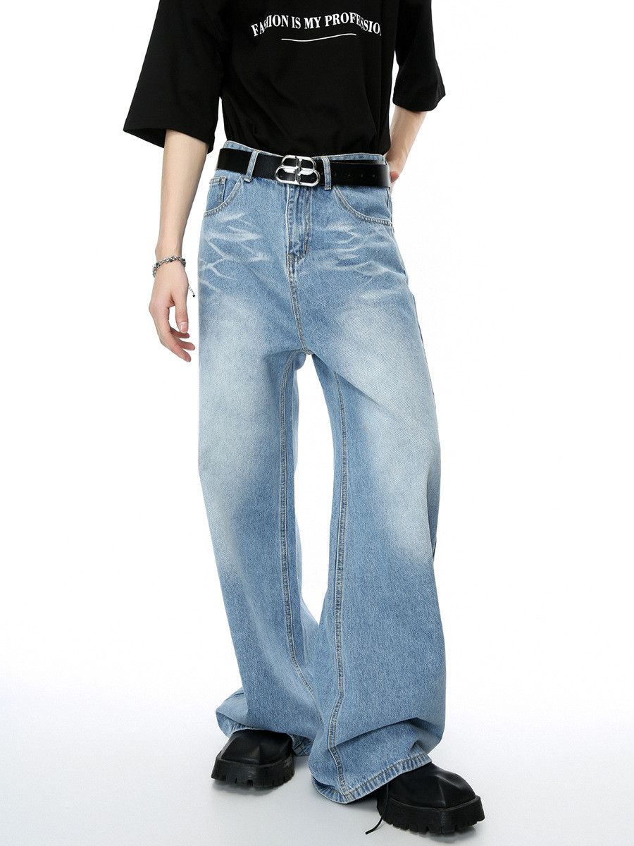 Japanese Brand Men's Vibe versatile retro American loose straight leg jeans Size US 32 / EU 48 - 2 Thumbnail