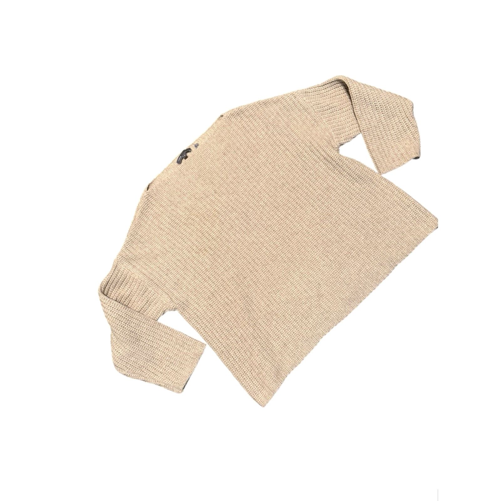 Vince Vince Boatneck Crop Sweater Beige Wool Blend Size Medium Women Pullover Knit, Regular, Long Sleeve, Casual, Winter Fall Spring Size M / US 6-8 / IT 42-44 - 3 Thumbnail