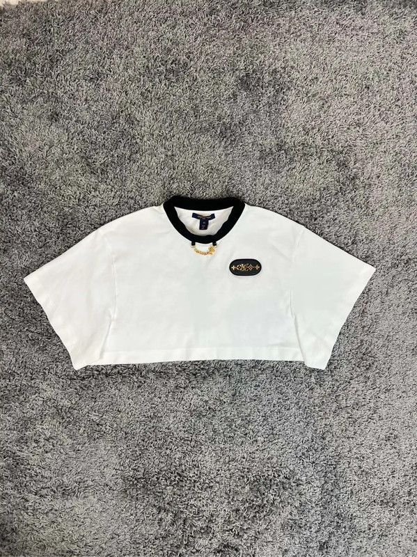Louis Vuitton White Cotton Cropped T-Shirt 0089