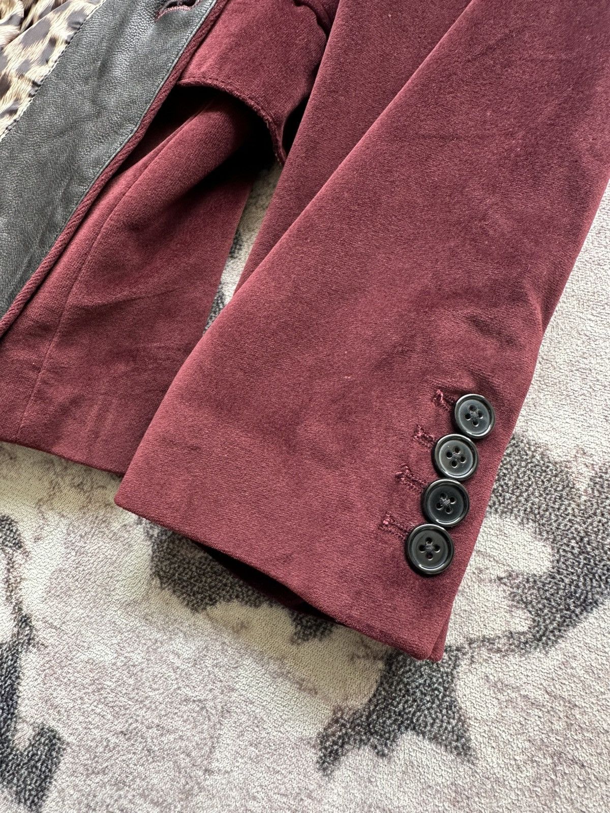 JACKROSE 00's Jackrose Luv Maison burgundy trim leather blazer Size US M / EU 48-50 / 2 - 9 Thumbnail