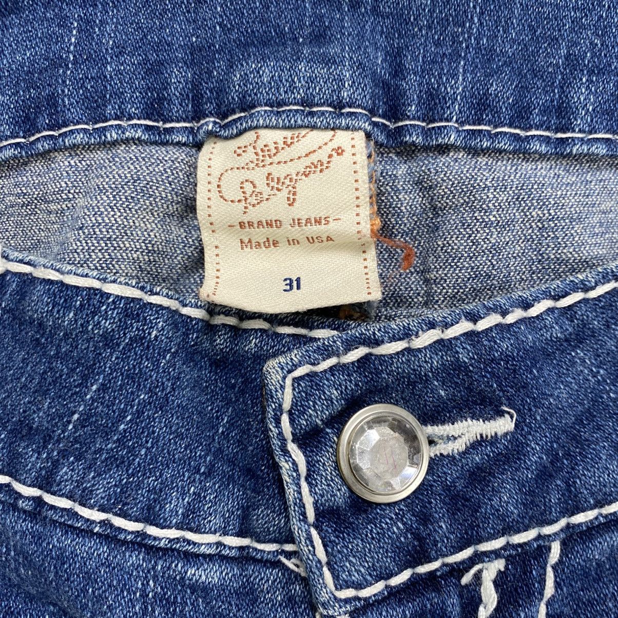True Religion Vintage True Religion Billy Super T Distressed Flared Jeans Size US 32 / EU 48 - 10 Thumbnail