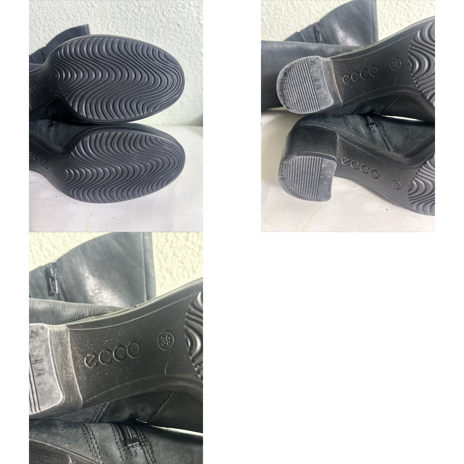 Ecco ECCO Shape 55 Tall Boot Women's 8-8.5 Black Leather Block Heel Side Zip Size US 8 / IT 38 - 11 Thumbnail