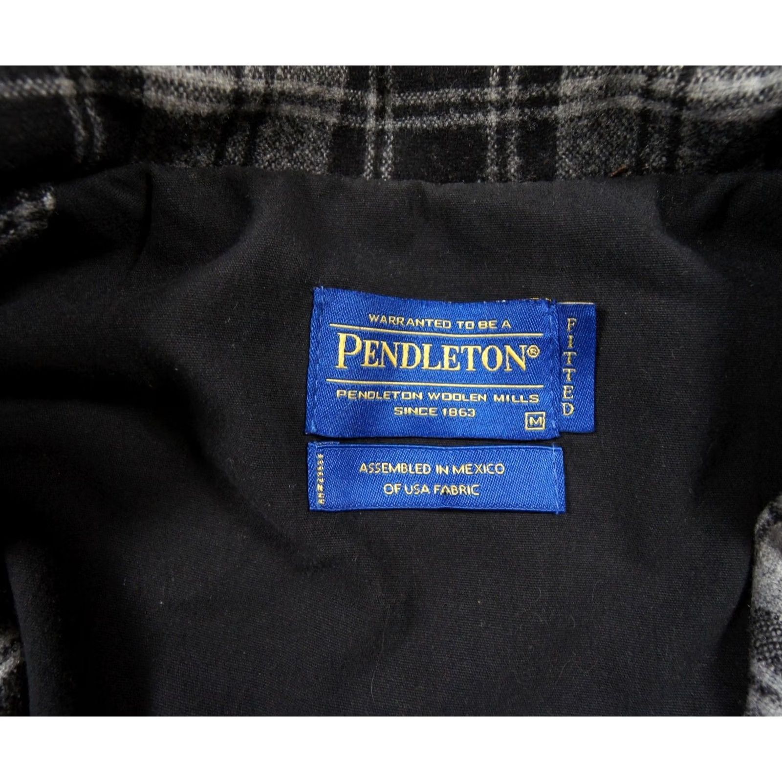Pendleton Pendleton Blazer Mens Medium Black Gray Wool Jacket Fitted Douglas Tartan Plaid Size 40R - 5 Thumbnail
