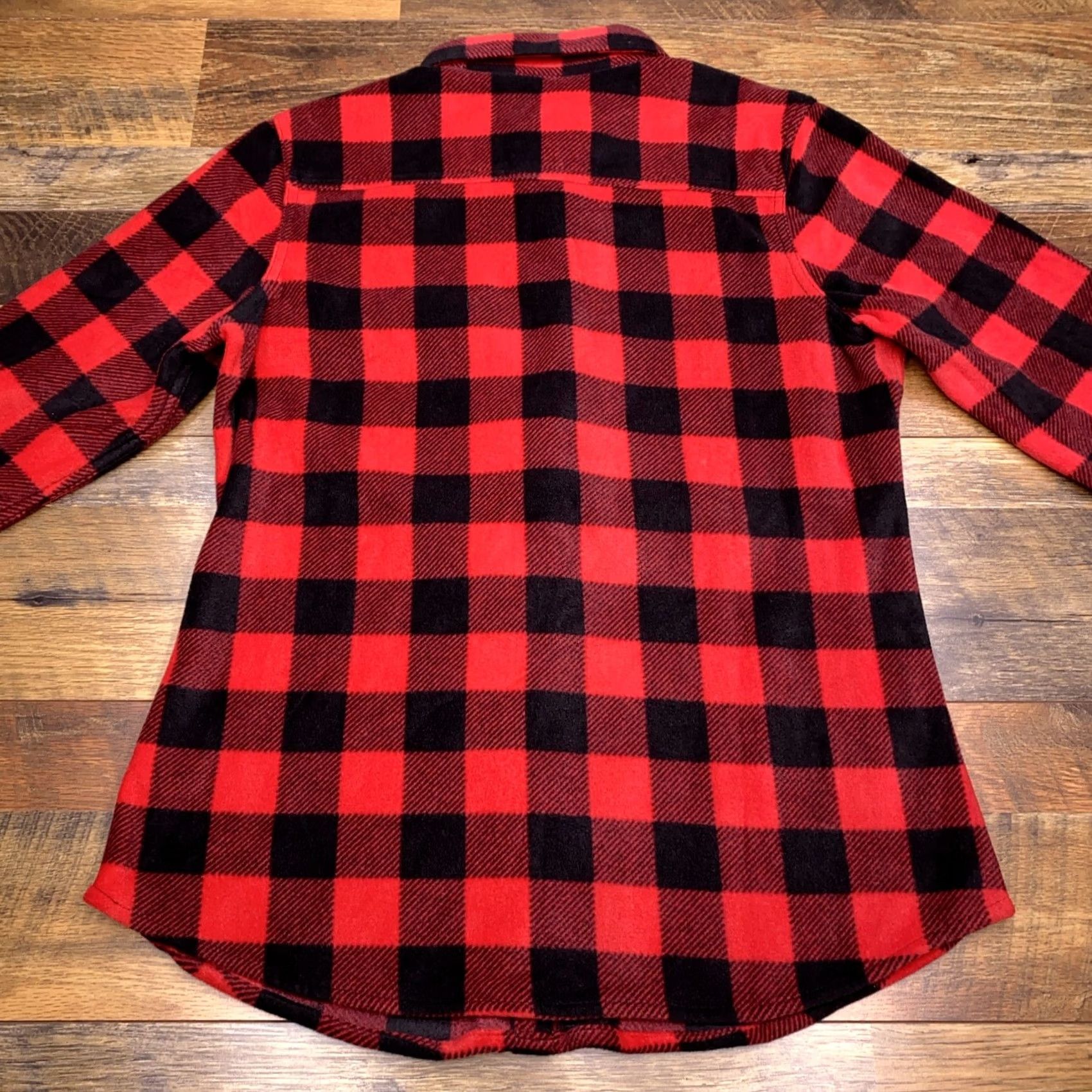FRED Red Legendary Whitetails Trail Guide Fleece Shirt Womens M Plaid Button-Up Casual Sleeve Pocket Wool? [Error: product material not wool] Size M / US 6-8 / IT 42-44 - 3 Thumbnail