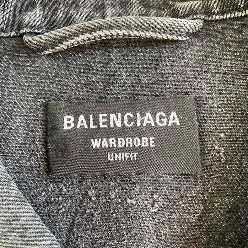 Balenciaga Balenciaga Grey-Black Denim Jacket Size US M / EU 48-50 / 2 - 6 Thumbnail