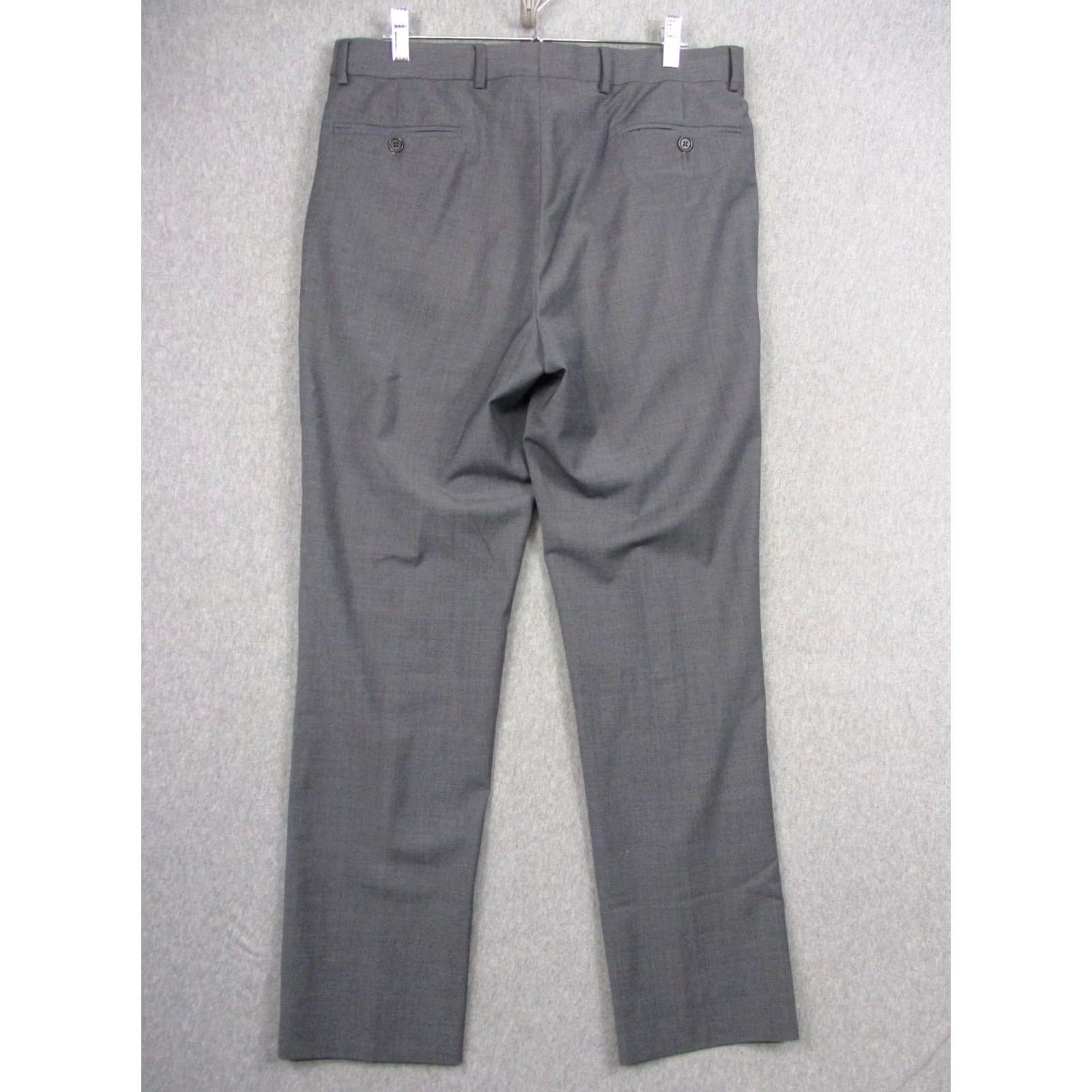 Brooks Brothers Brooks Brothers Dress Pants Mens W35/L32 Gray Wool Stretch Flat Front Regent Fit Business Formal Wedding Size US 35 - 4 Thumbnail
