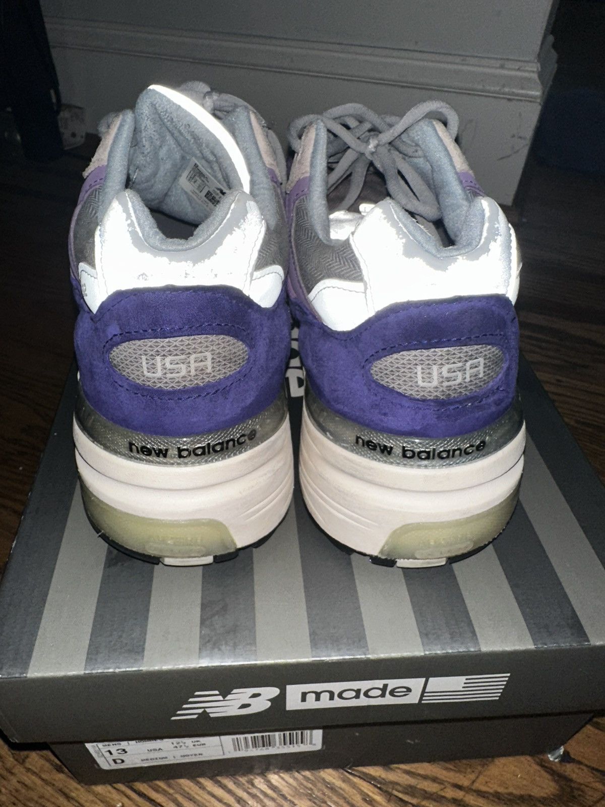 New Balance Size 13- New Balance 992 Gray/Purple/Violet M992AA Size US 13 / EU 46 - 2 Thumbnail