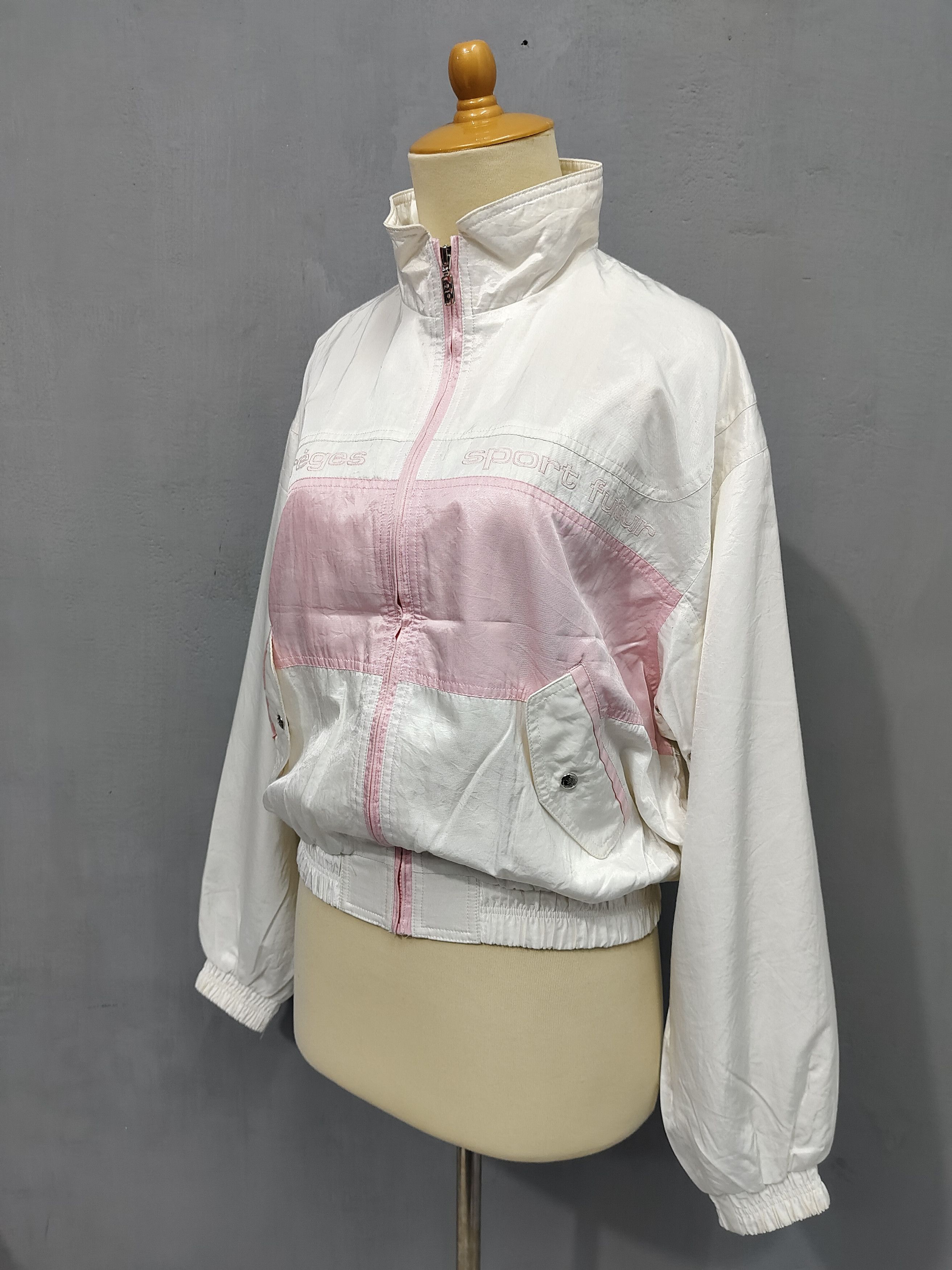 Courreges 90s Couregges Sport- Embroidered Script Cropped Track Jacket Size L / US 10 / IT 46 - 10 Thumbnail