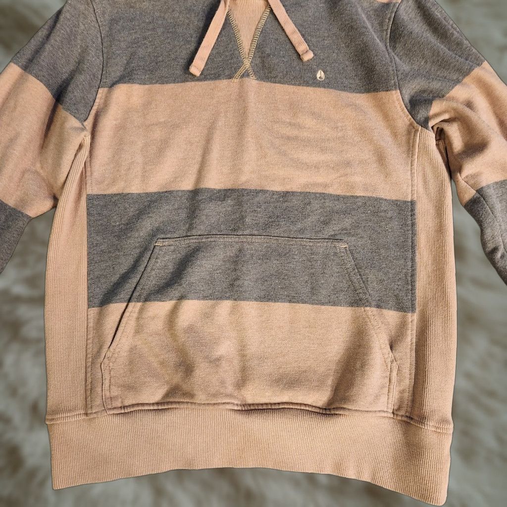 Nixon Nixon Hoodie Mens Small Pullover Sweatshirt Striped Gray Brown Mens Size US S / EU 44-46 / 1 - 1 Thumbnail