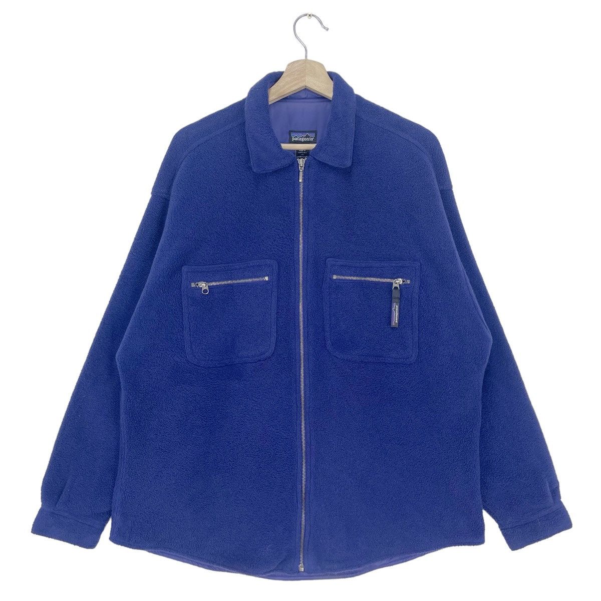 Patagonia × Vintage 1999 Patagonia Navy Blue Fleece Zipper Jacket Size US L / EU 52-54 / 3 - 2 Thumbnail