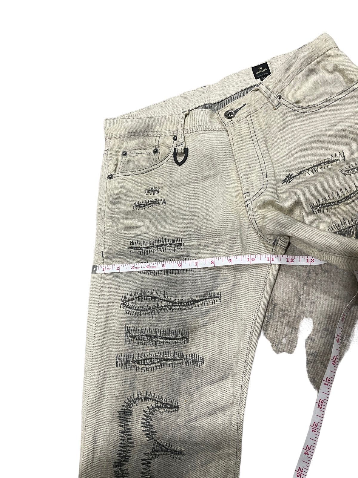 semanticdesign Vintage Semantic Design Style Flare Jeans ! Rare Design Size US 31 - 15 Thumbnail