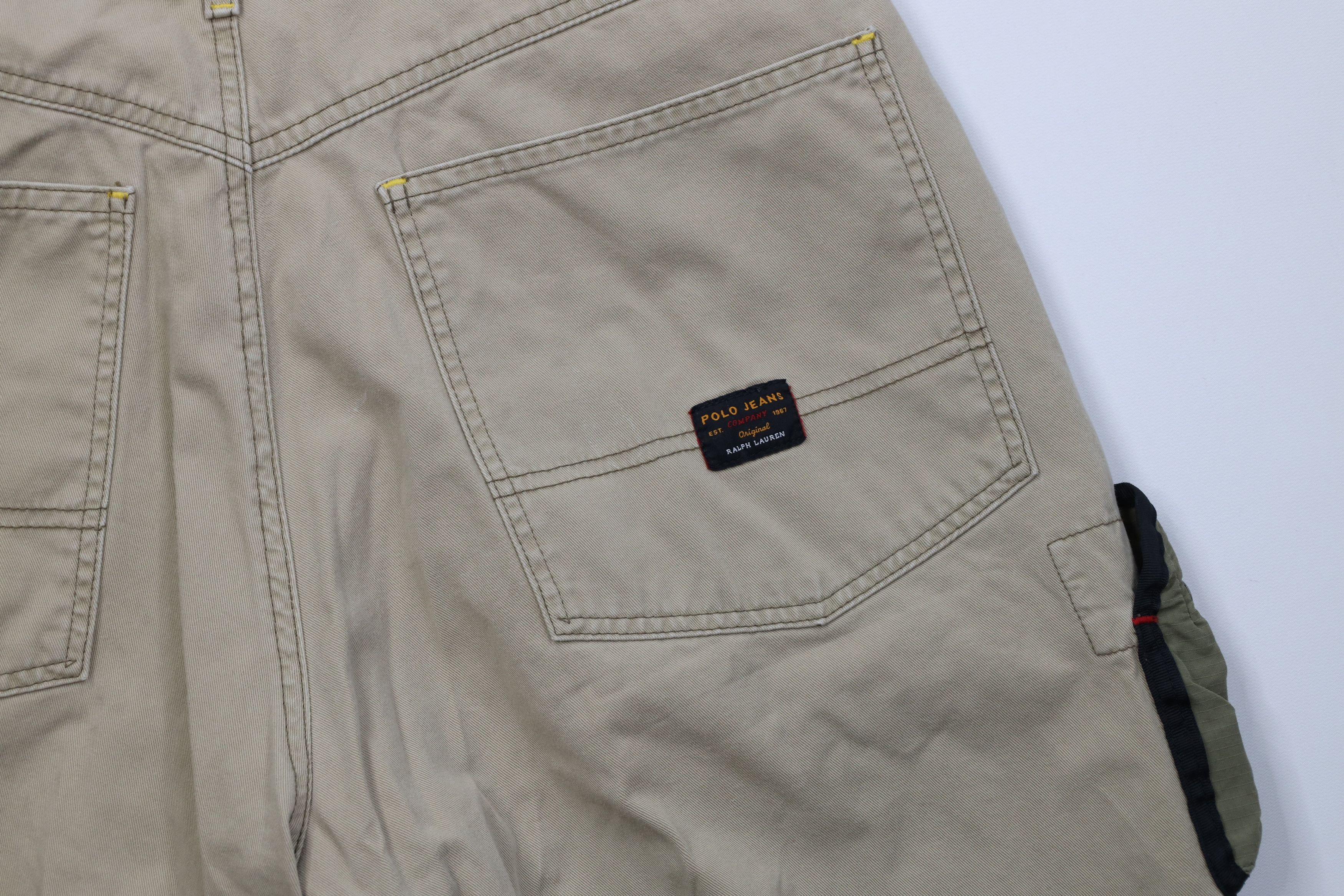 Ralph Lauren Vintage 90s Y2K Ralph Lauren Cell Phone Pocket Shorts Beige Size US 33 - 10 Thumbnail