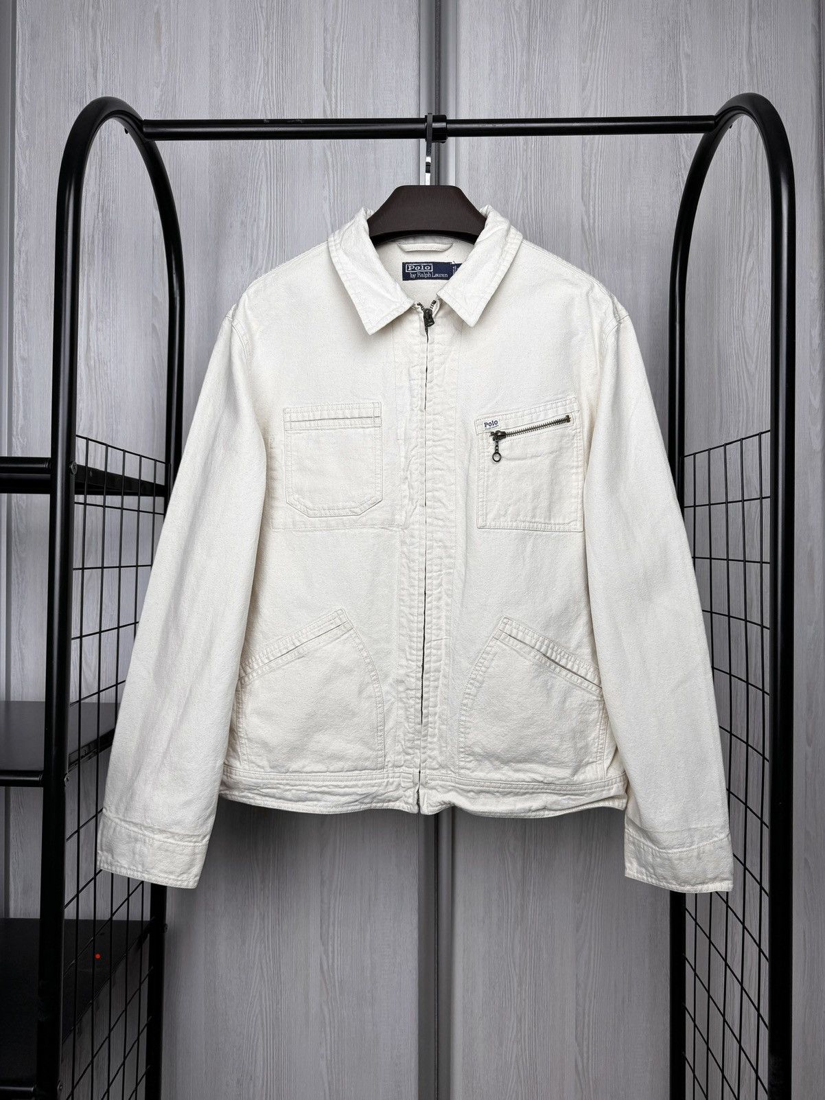 Polo Ralph Lauren Polo Ralph Lauren beige vintage 00’s denim zip up jacket L Size US L / EU 52-54 / 3 - 1 Thumbnail