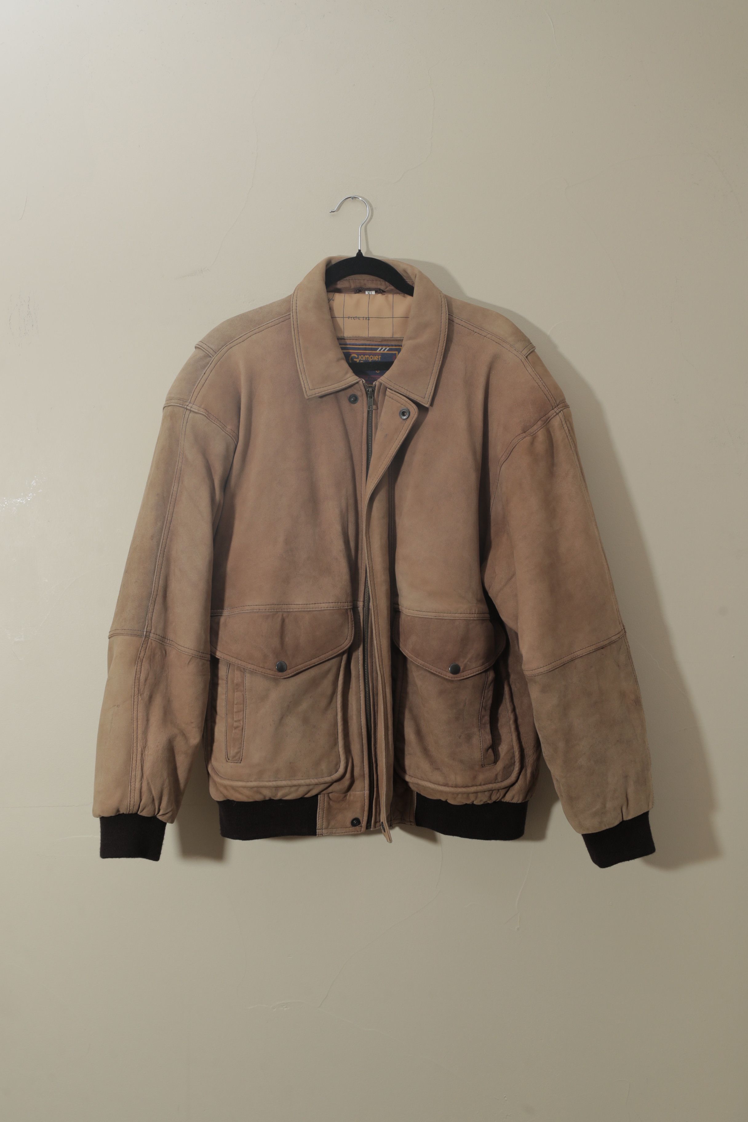 Vintage Giampier Flag Lined Tan Leather Vintage Jacket (XL) Size US XL / EU 56 / 4 - 1 Thumbnail