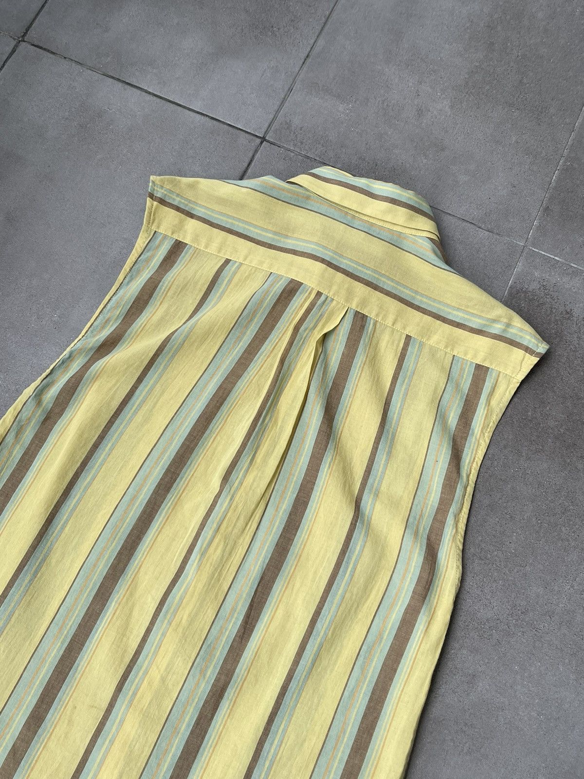 Viktor & Rolf !DS! SS20 Viktor & Rolf Stripe Print Yellow Sleeveless Shirt Size US S / EU 44-46 / 1 - 12 Thumbnail