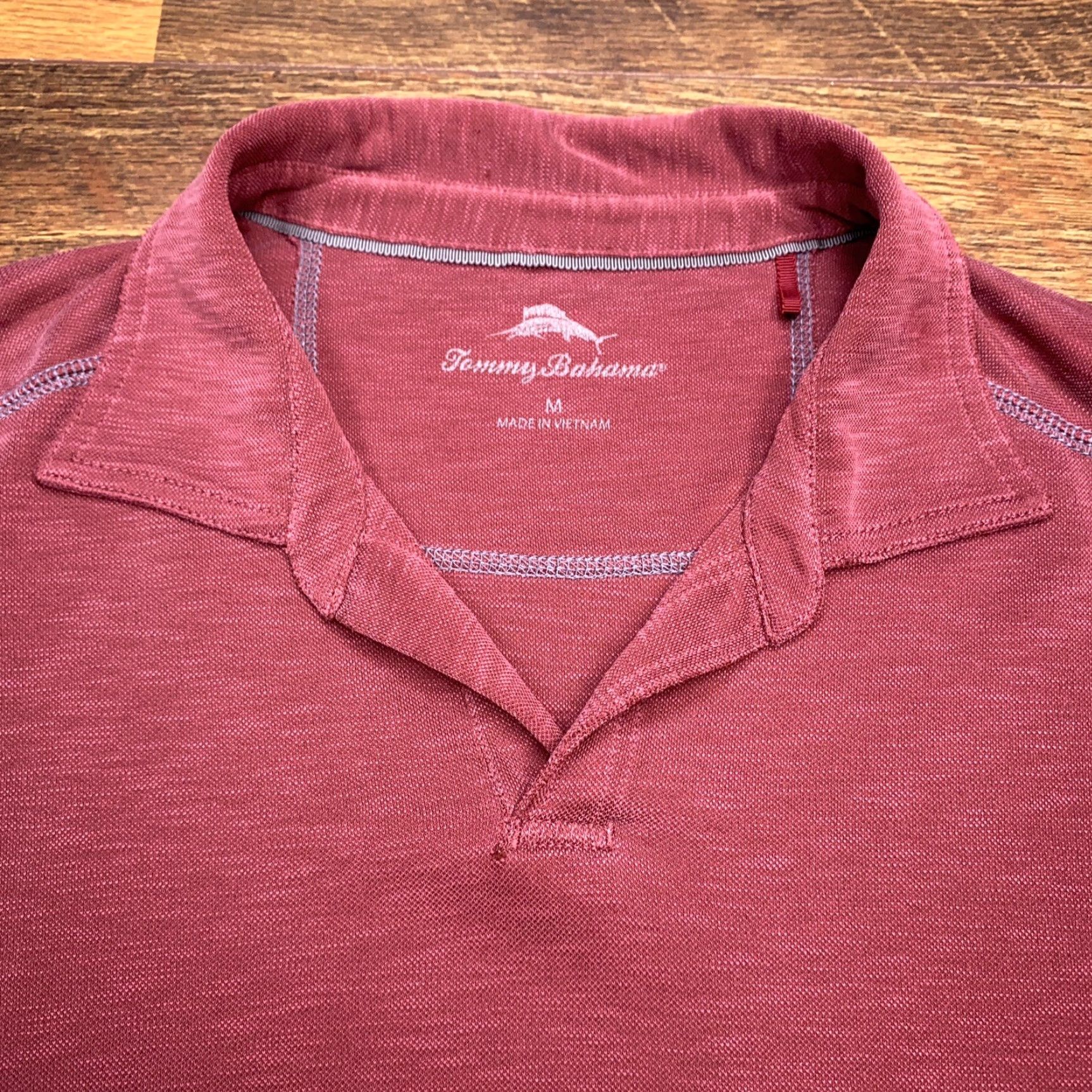 Tommy Bahama Tommy Bahama Polo Shirt Adult M Burgundy Embroidered Marlin Logo Mens Size US M / EU 48-50 / 2 - 3 Thumbnail