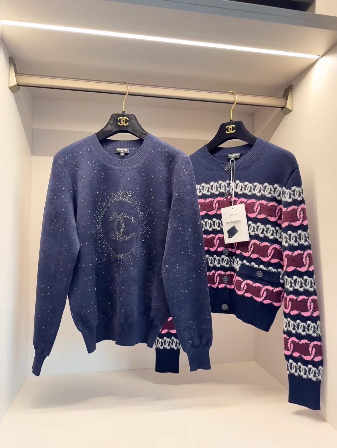 Chanel CHANEL Deep Blue Double C Star Knit Sweater 36 Size XS / US 0-2 / IT 36-38 - 7 Thumbnail