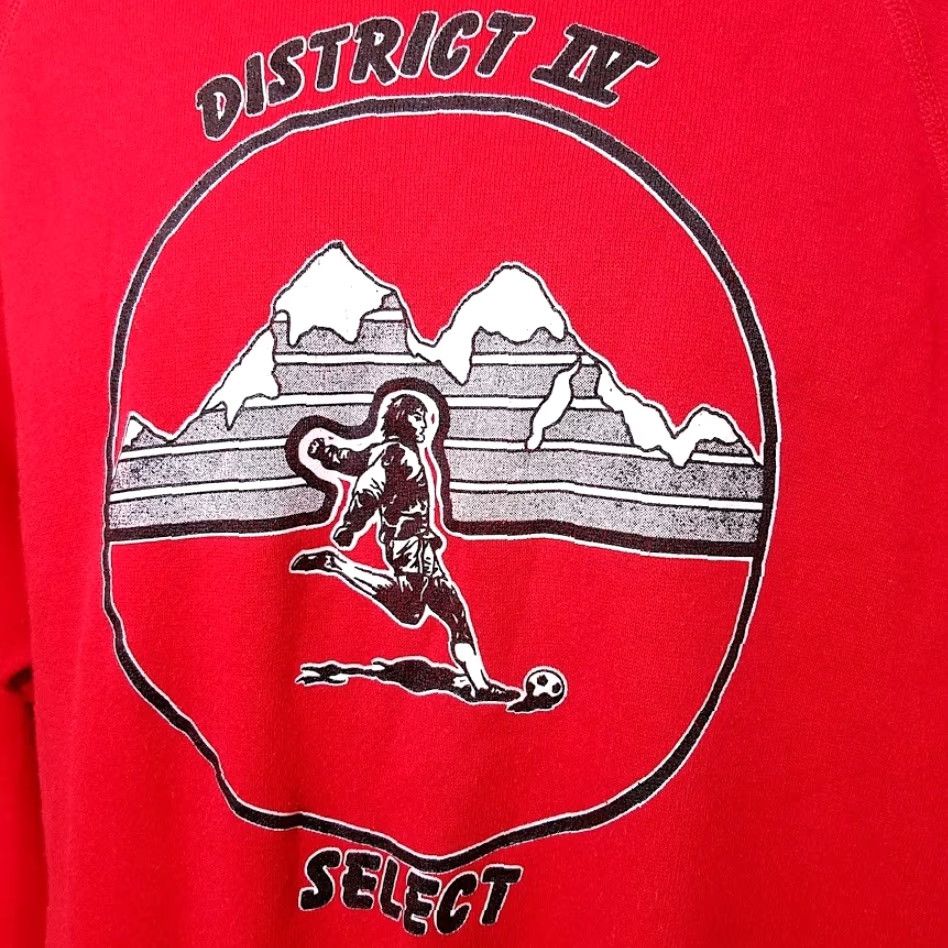 Hanes VINTAGE Hanes Soccer Sweatshirt Mens Size L Red 80s District IV Select Made In USA Crew Neck Long Sleeve Cotton Blend N/A Size US L / EU 52-54 / 3 - 3 Thumbnail