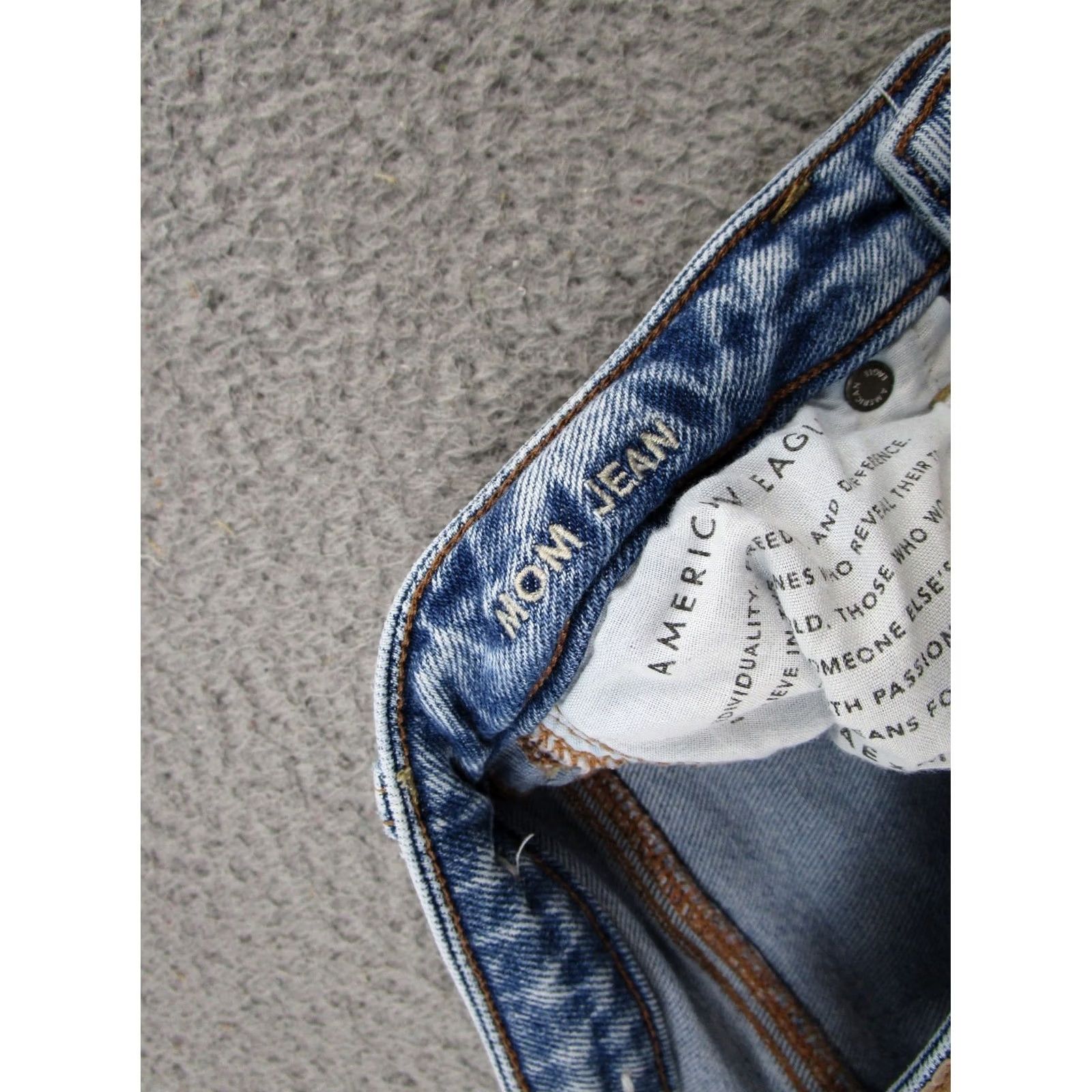 American Eagle Outfitters American Eagle Outfitters Jeans 5-Pocket Denim High Rise Stretch Distressed Mom Size 0 Blue Womens Long Short Hand? Size 25" / US 0 / IT 36 - 5 Thumbnail