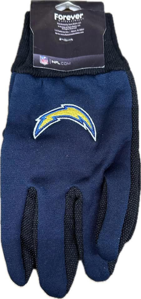 Designer Los Angeles Charger Football NFL Utility Work Grip Gloves Size ONE SIZE - 1 Thumbnail