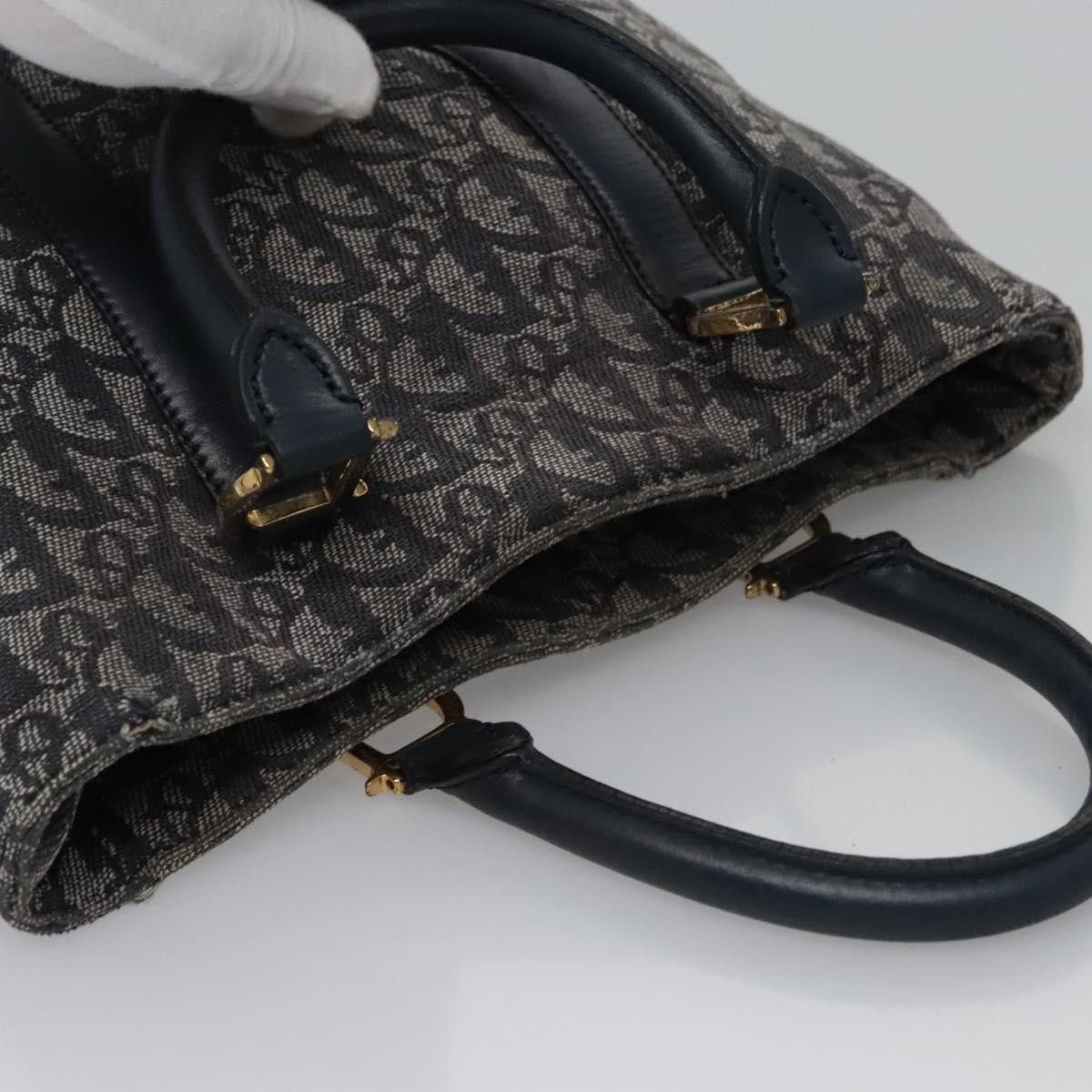 Dior DIOR Trotter Canvas Hand Bag Navy Gold Size ONE SIZE - 6 Thumbnail