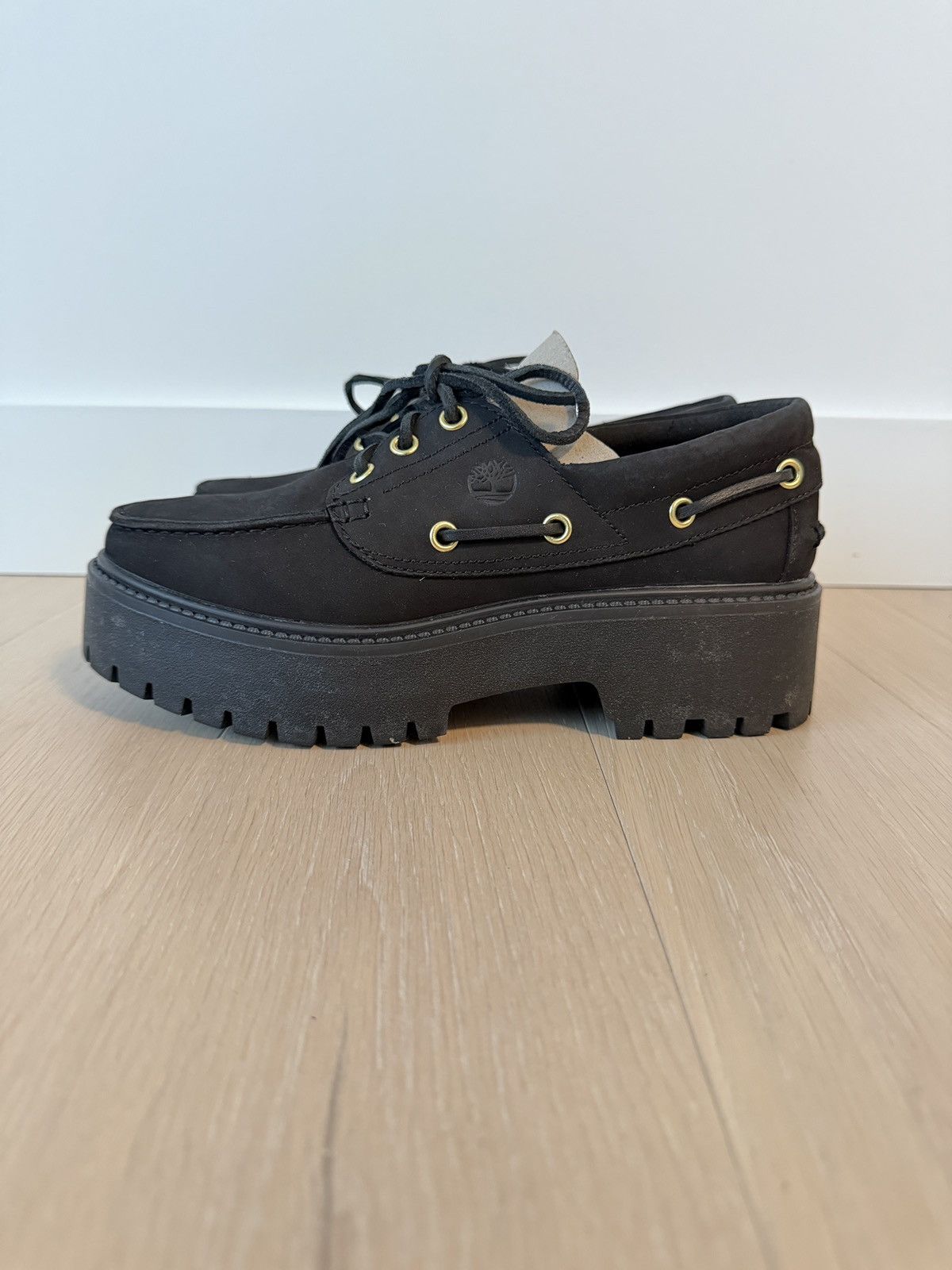 Timberland Stone Street Oxford Shoes Lace Up Black Nubuck