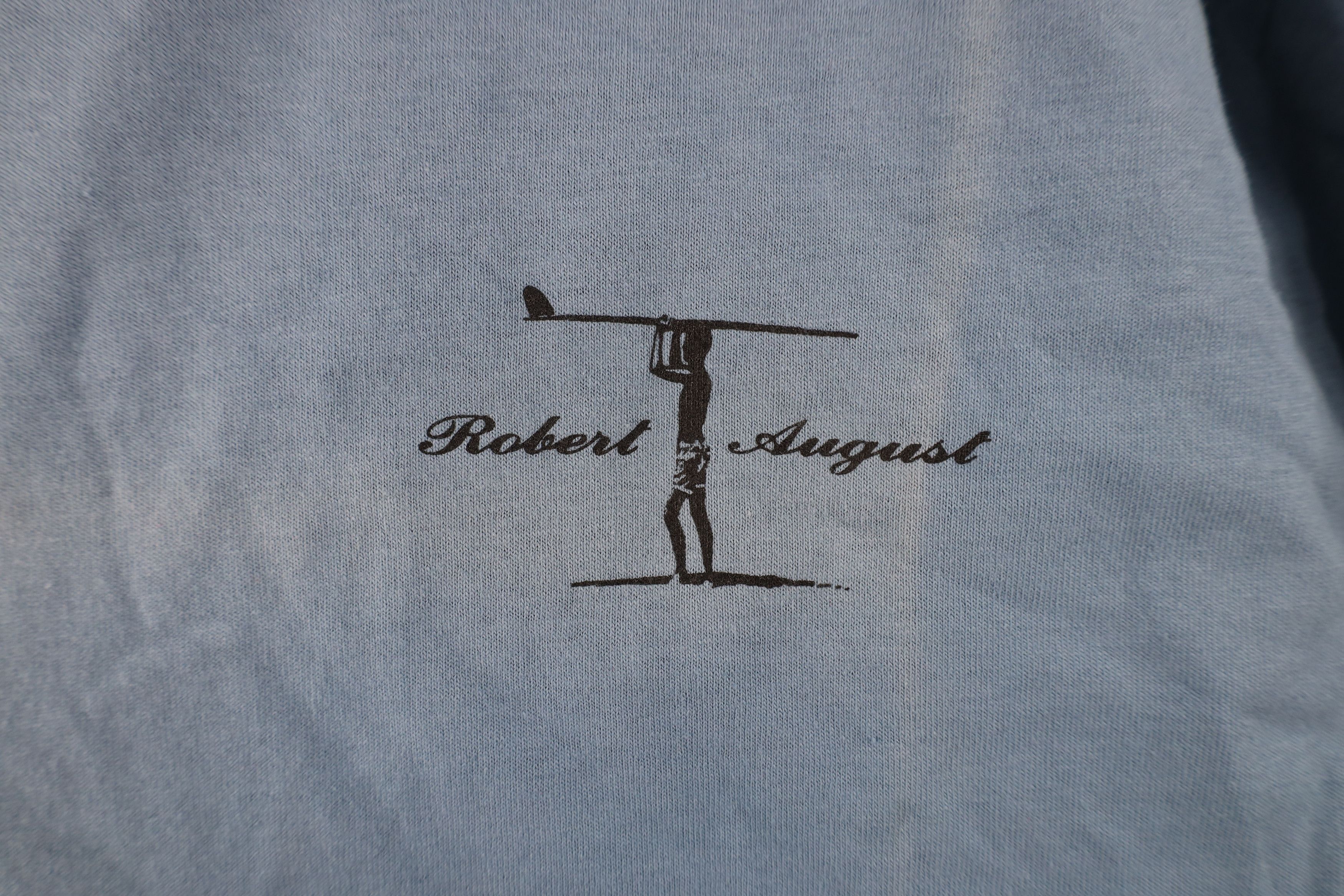 Vintage Vintage 90s Robert August Surfing Surf T-Shirt Blue Size US L / EU 52-54 / 3 - 4 Thumbnail