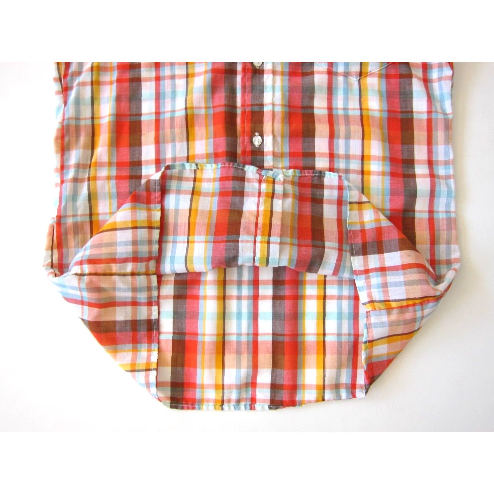 Vintage VINTAGE The County Seat Shirt Mens M Orange Plaid Western Short Sleeve Cotton Button-Up Size US M / EU 48-50 / 2 - 5 Thumbnail