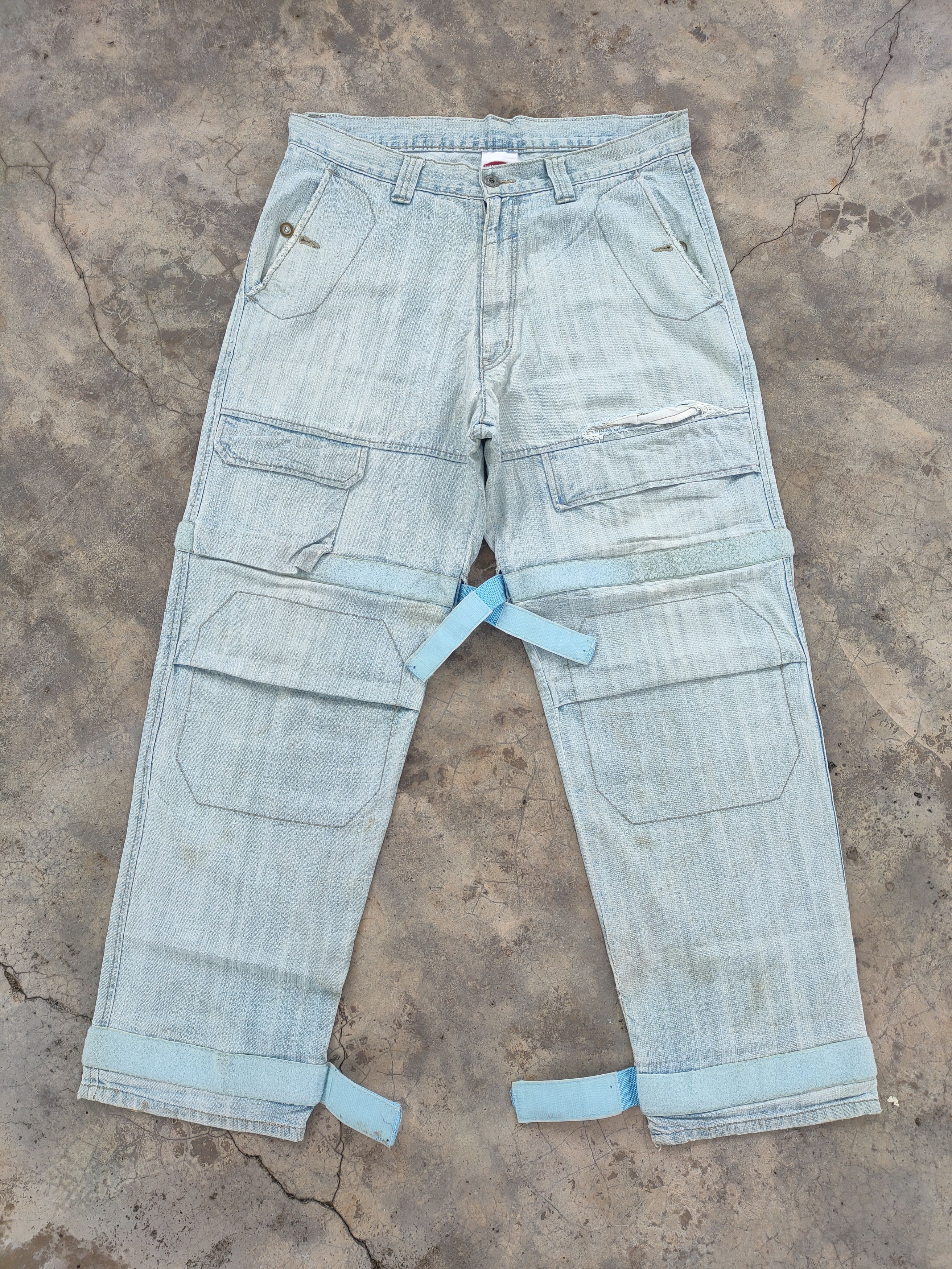 MasterPiece VINTAGE MASTERPIECE BAGGY FADED RIPPED JEANS DENIM PANTS Size US 35 - 9 Thumbnail