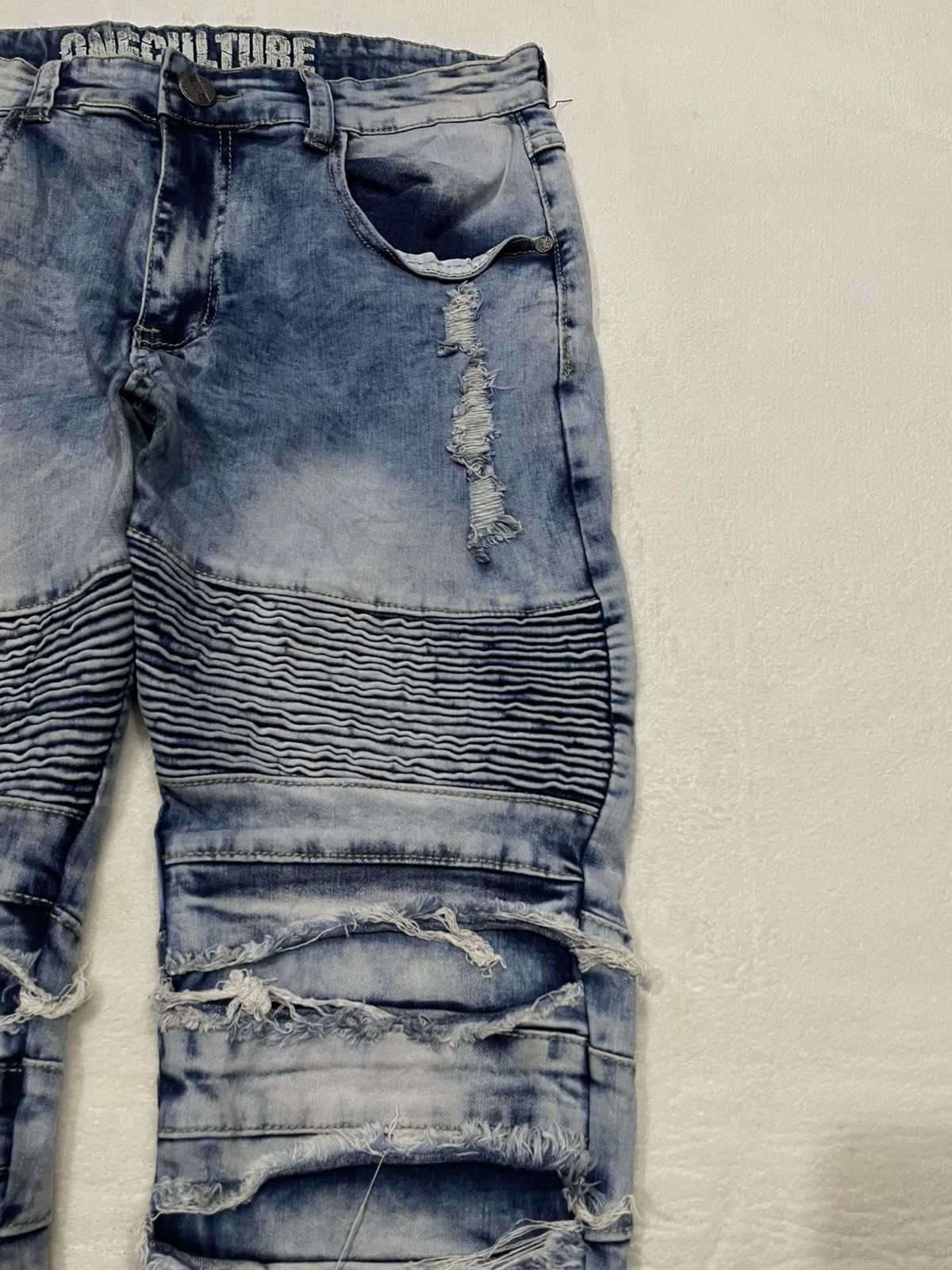 Japanese Brand Vintage One Culture Distressed Mudwash Faded Denim Jeans Size US 32 / EU 48 - 5 Thumbnail