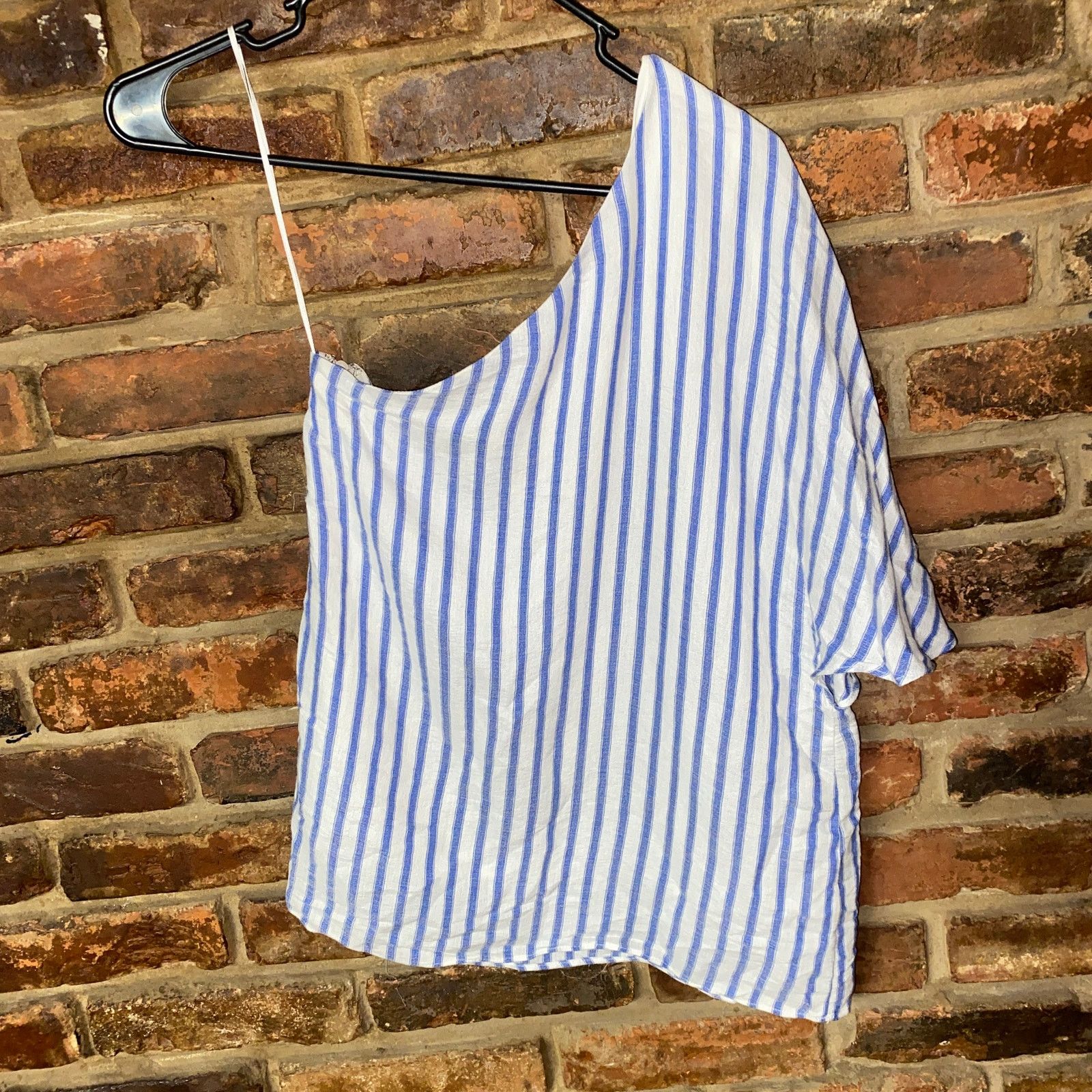 Other Olivaceous Blue White Striped One Shoulder Blouse Size Small Size S / US 4 / IT 40 - 5 Thumbnail