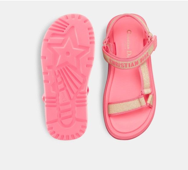 Dior o1w1db10425 KCO084E D-Wave Sandals in Natural & Candy Pink Size US 10 / IT 40 - 4 Thumbnail