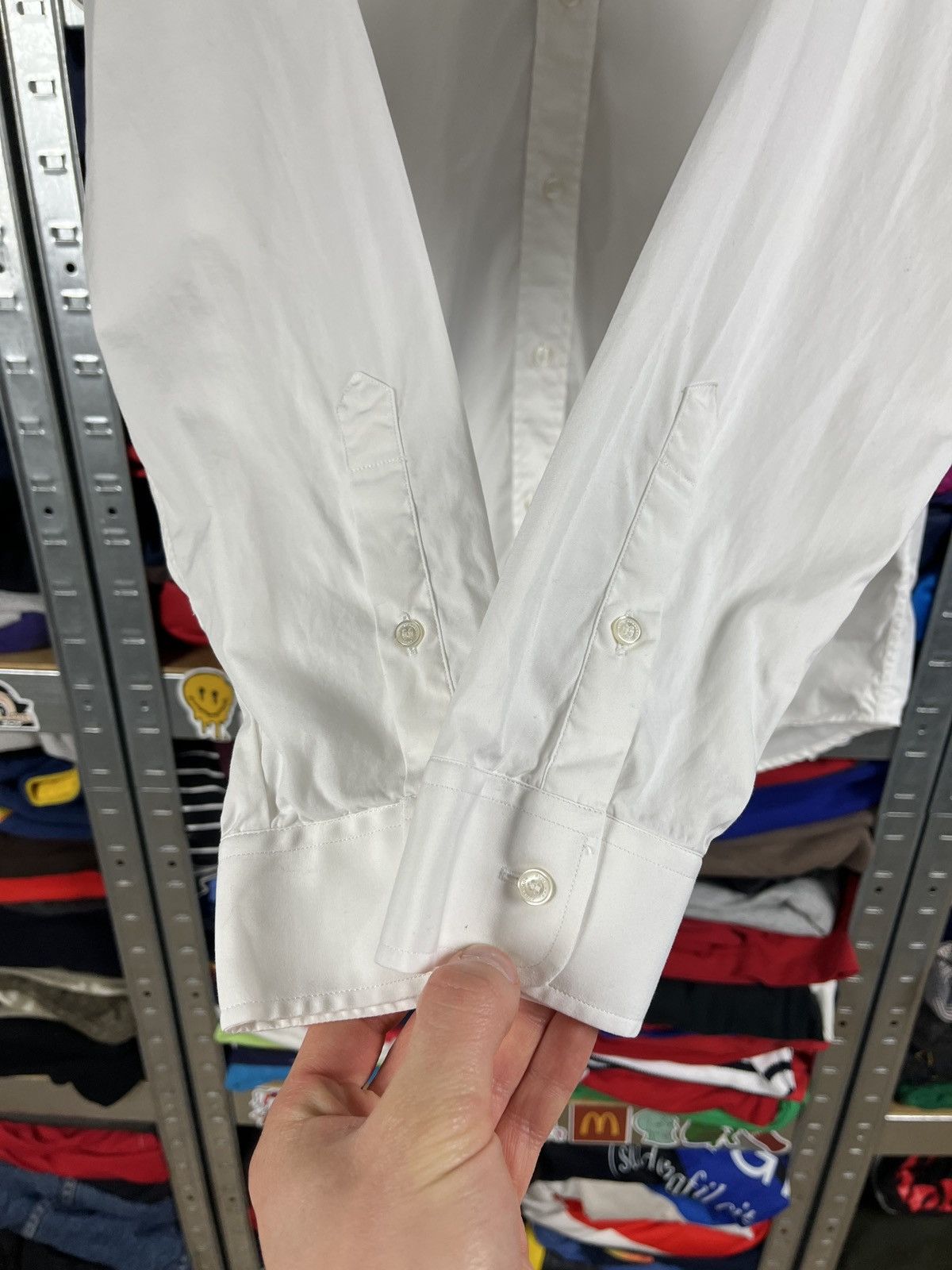 Burberry × Designer Burberry Uniform White Button Up Classic Men’s Shirt Luxury Size US M / EU 48-50 / 2 - 9 Thumbnail