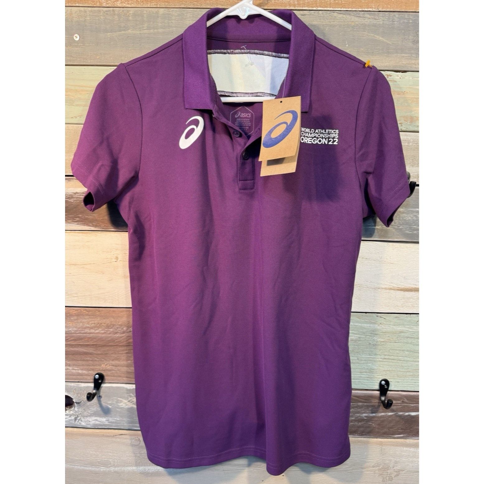 Asics ASICS Purple World Athletics Championships Oregon 22 Polo Wo Size US S / EU 44-46 / 1 - 1 Thumbnail